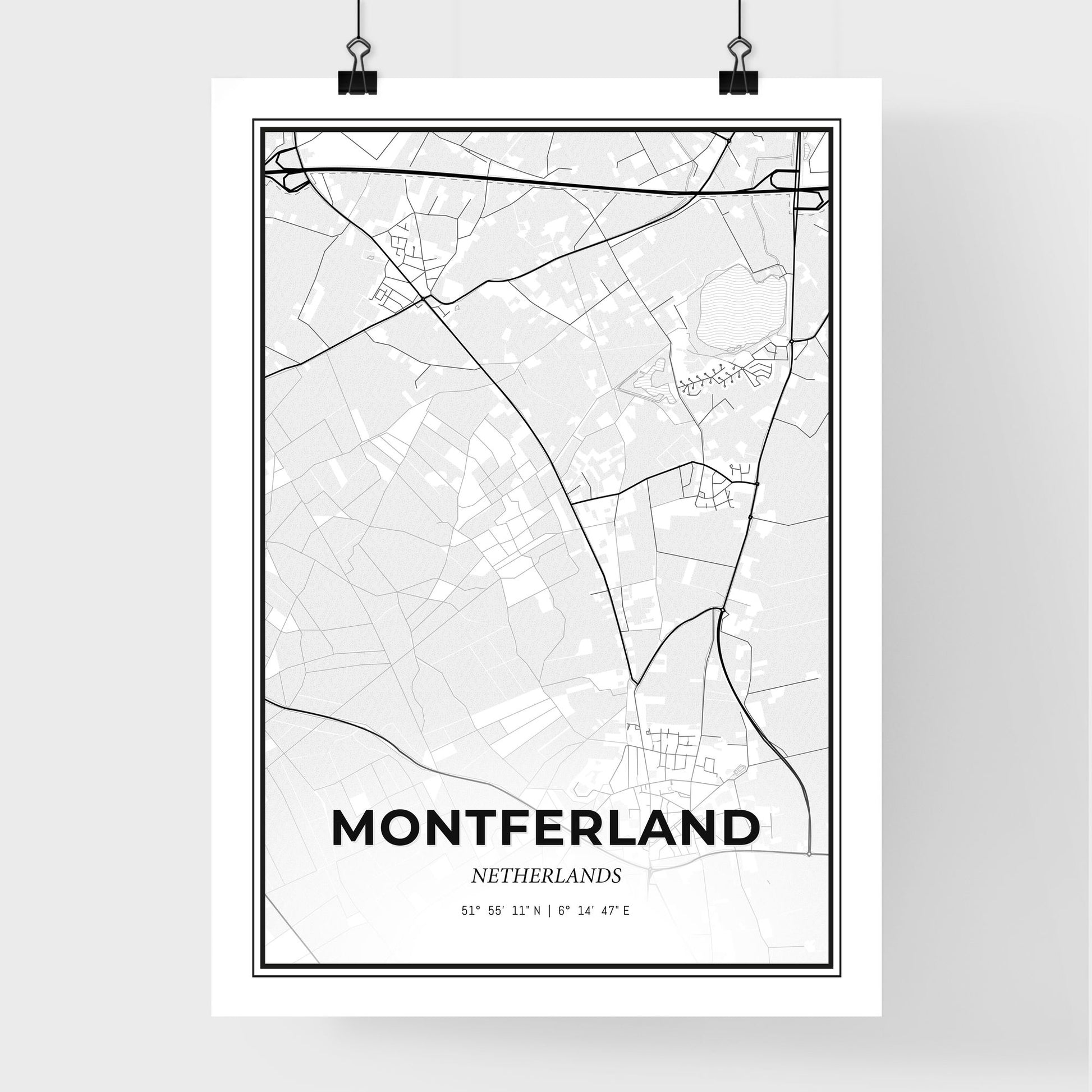  Montferland Netherlands - Premium City Map Poster