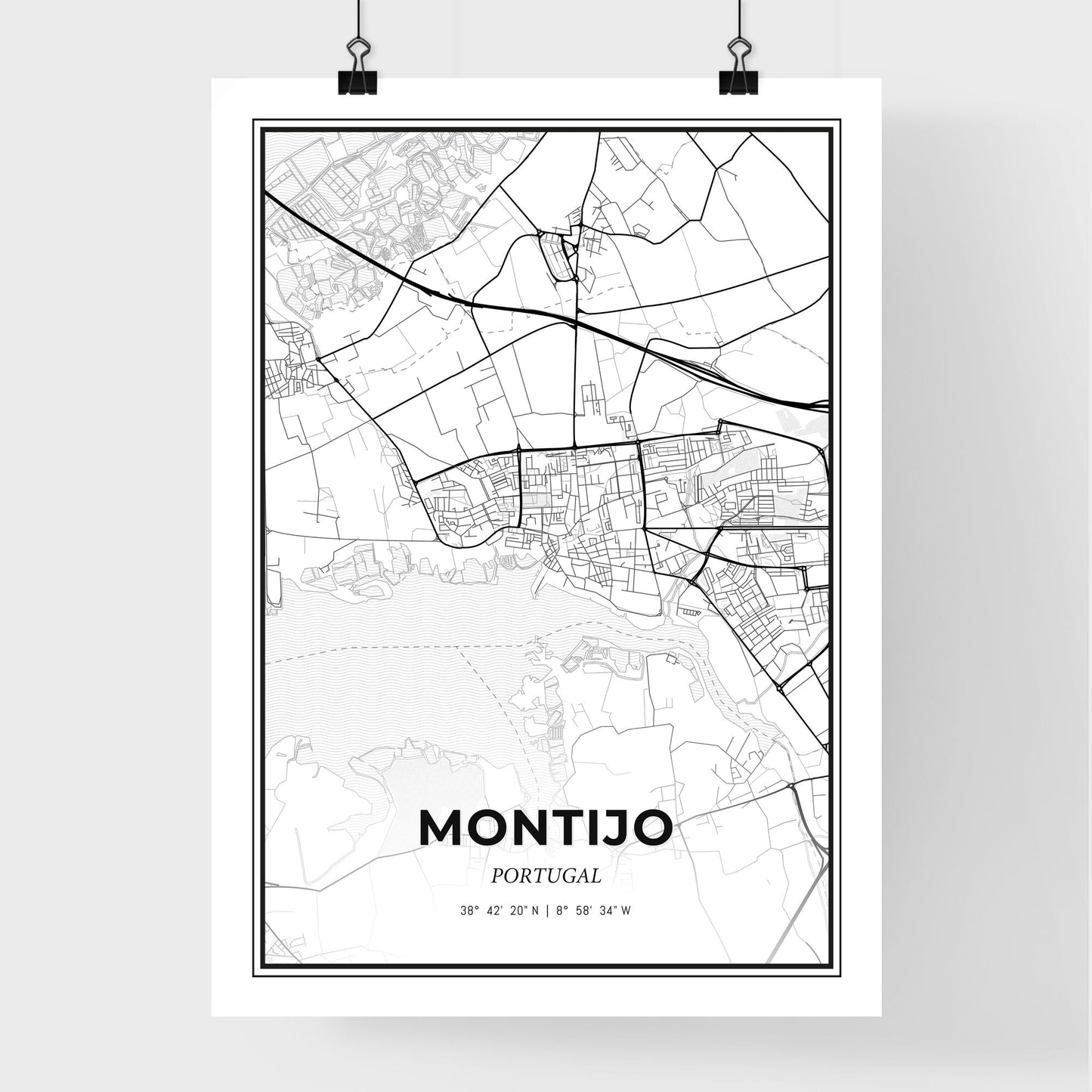 Montijo Portugal - Premium City Map Poster