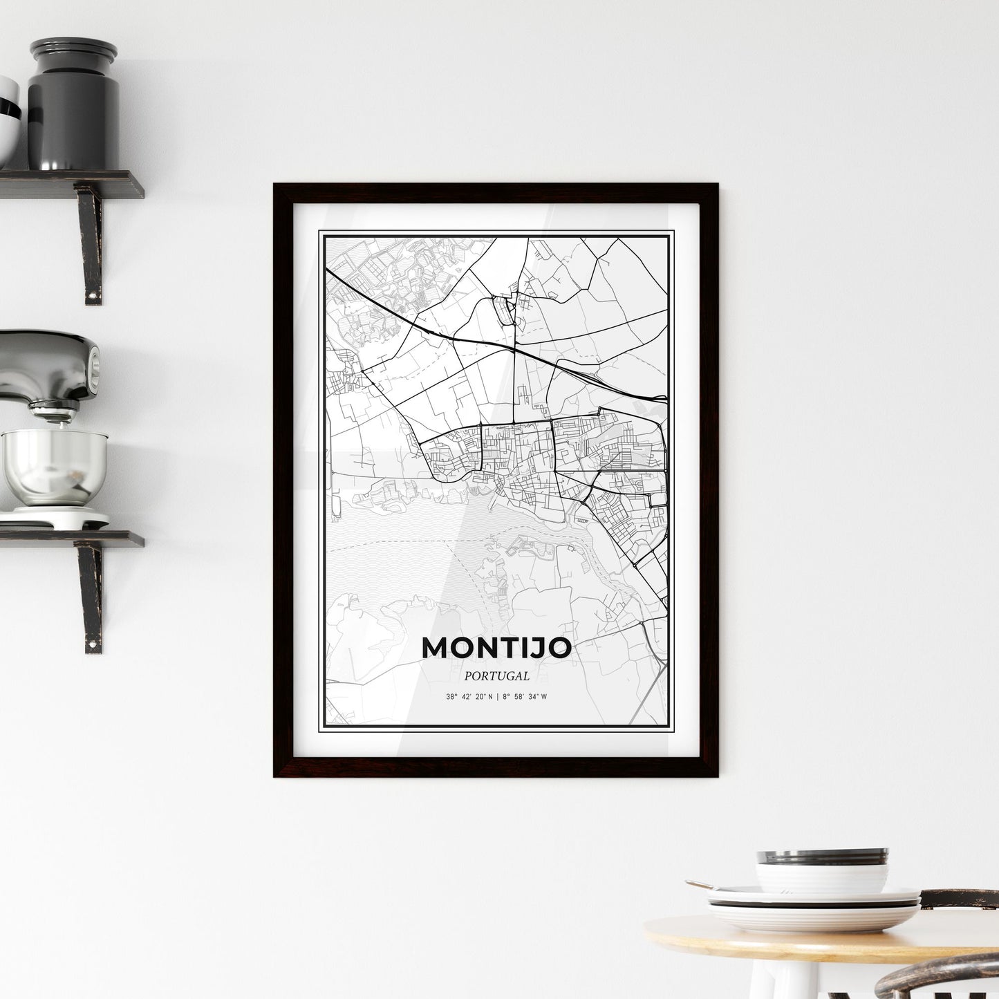 Montijo Portugal - Minimal City Map