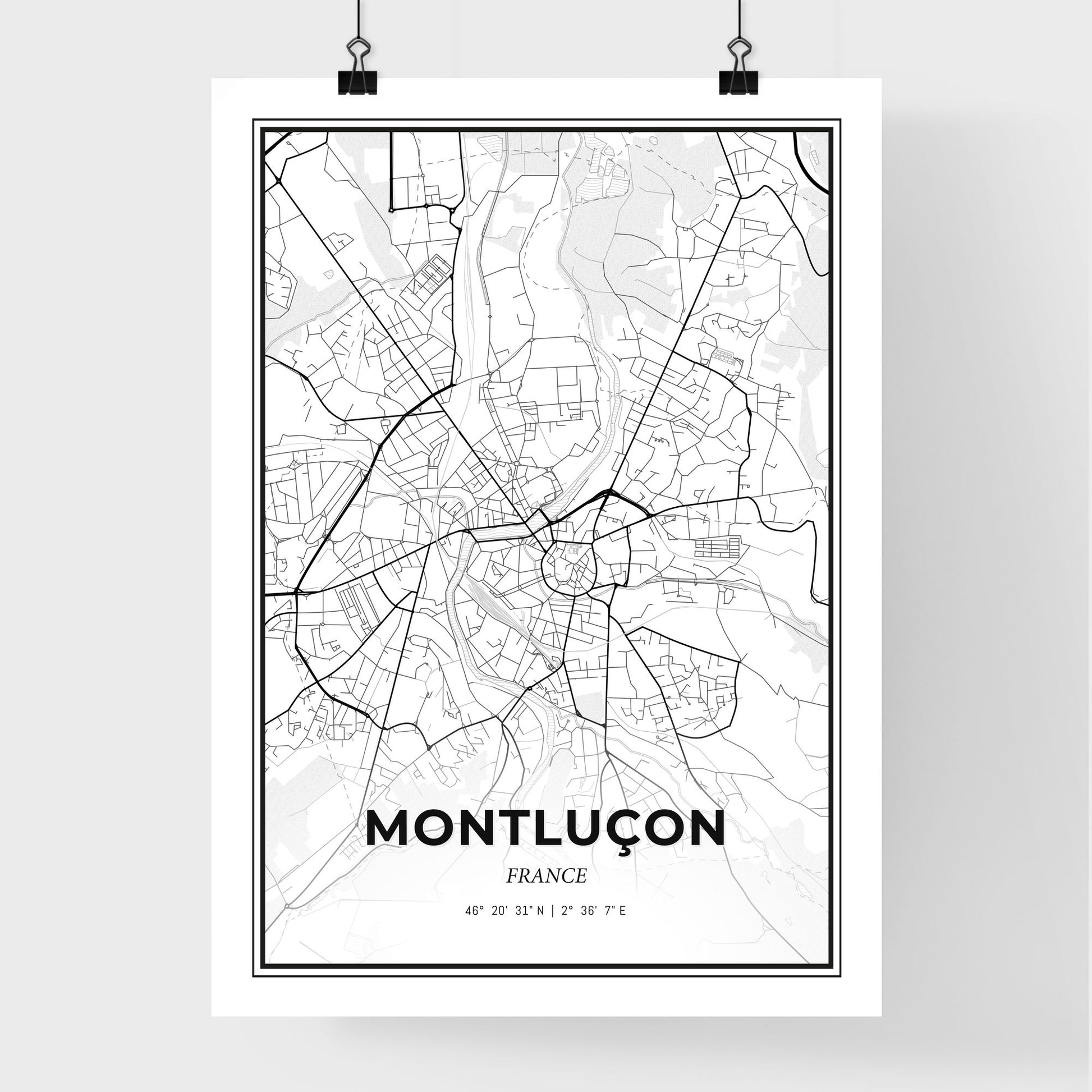 Montluçon France - Premium City Map Poster