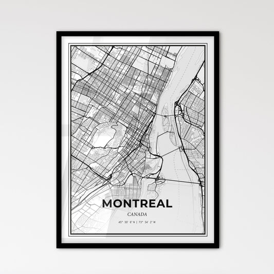 Montreal Canada - Scandinavian Style City Map for Modern Home Decor