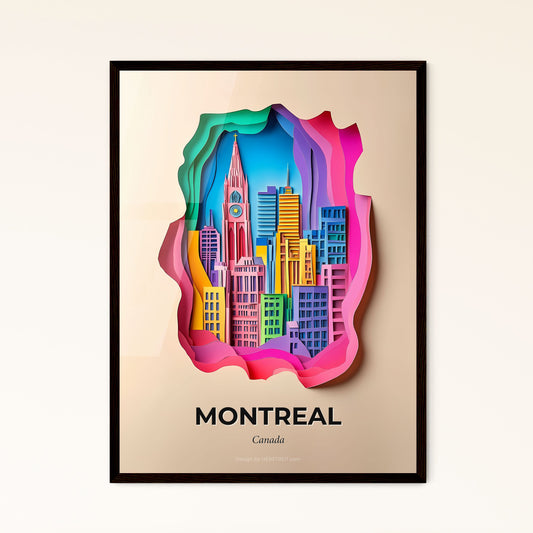 Vivid Montreal, Canada - a clock with a city in the middle of it