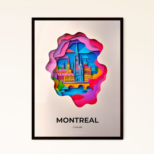 Vivid Montreal, Canada - a paper cut of a city with a bridge