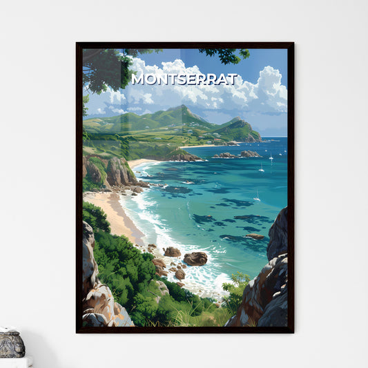 Vibrant Beach Art Depicting Montserrat - Framed Art Print