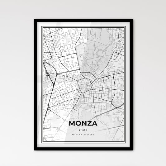 Monza Italy - Scandinavian Style City Map for Modern Home Decor