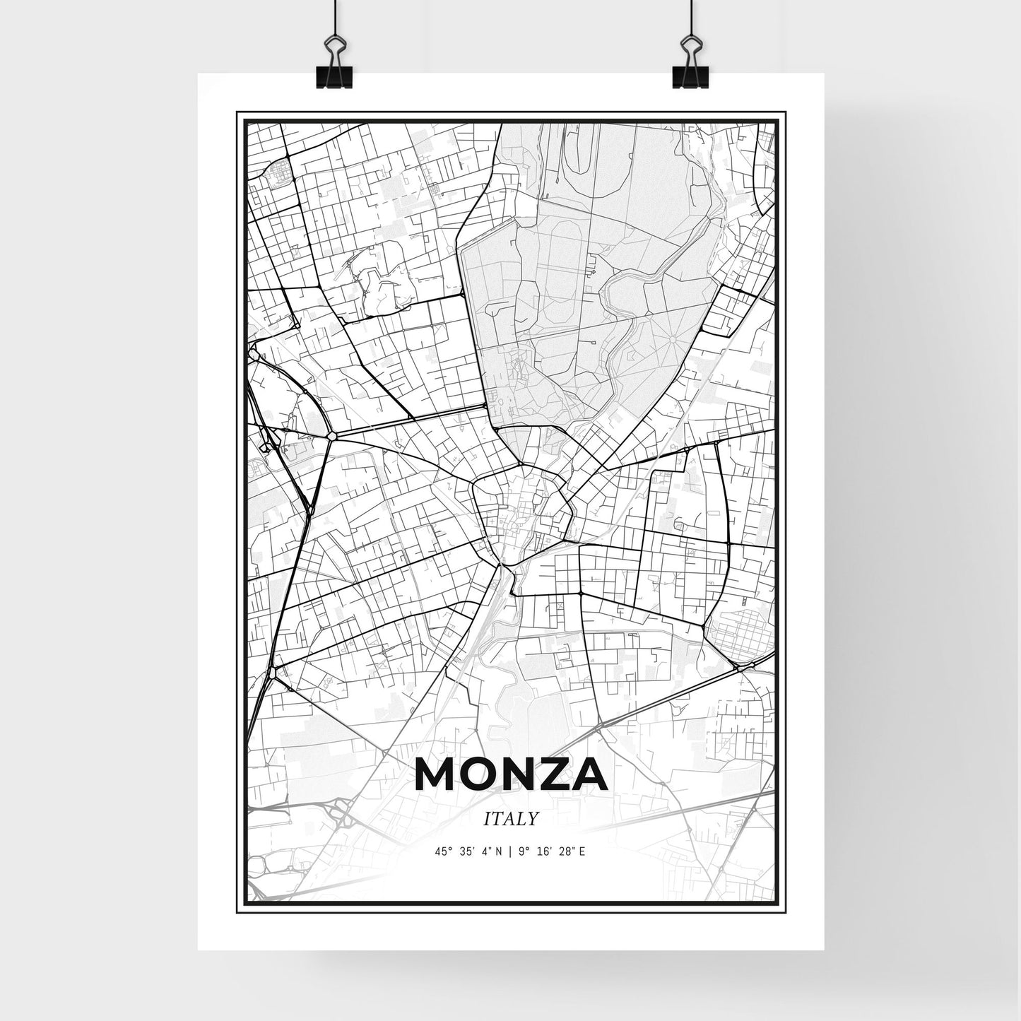 Monza Italy - Premium City Map Poster