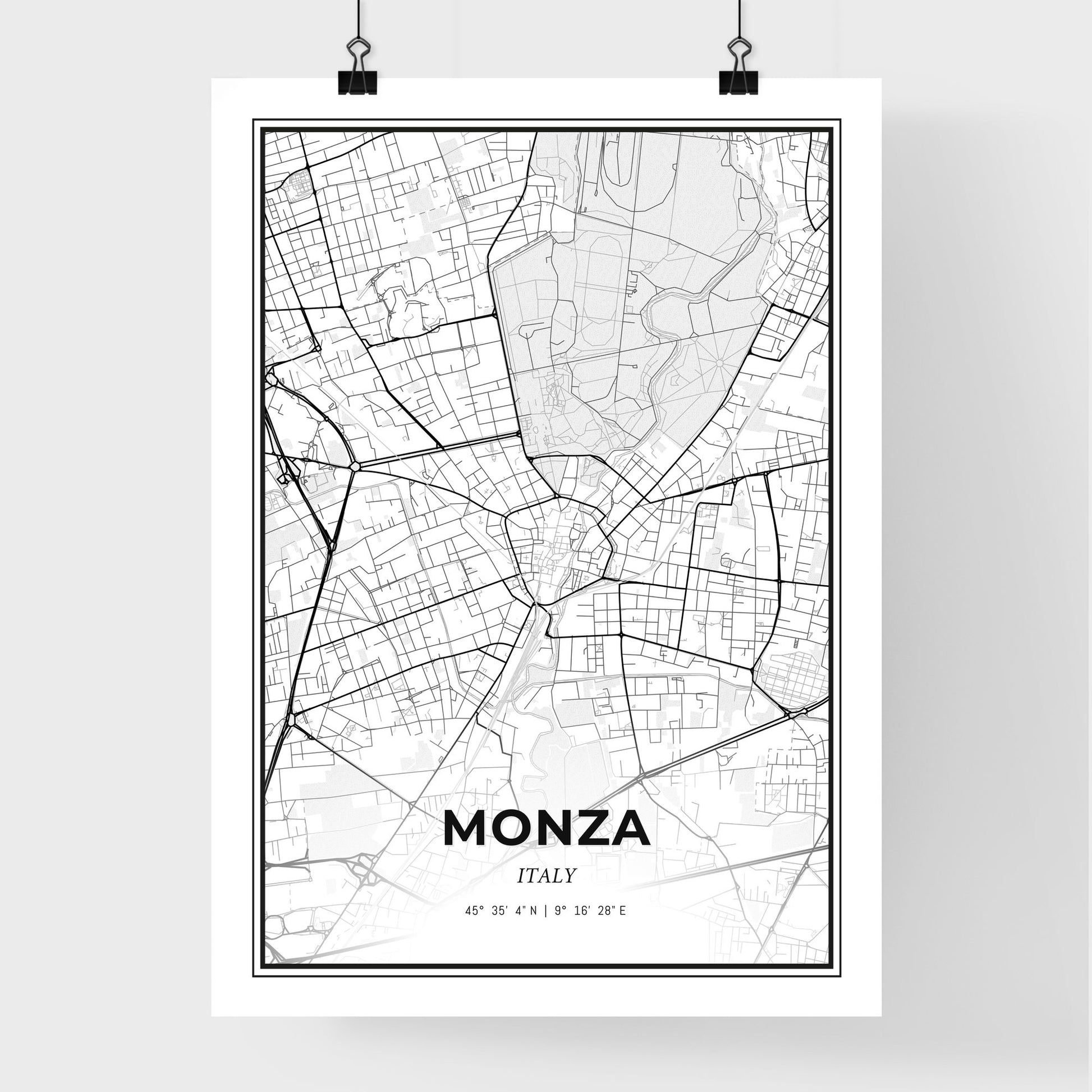 Monza Italy - Premium City Map Poster