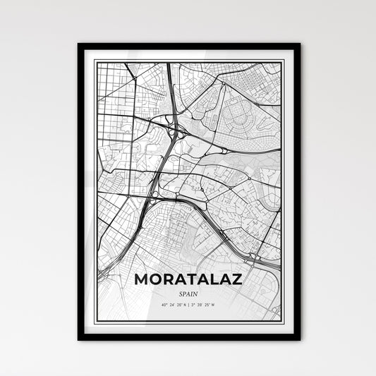 Moratalaz Spain - Scandinavian Style City Map for Modern Home Decor