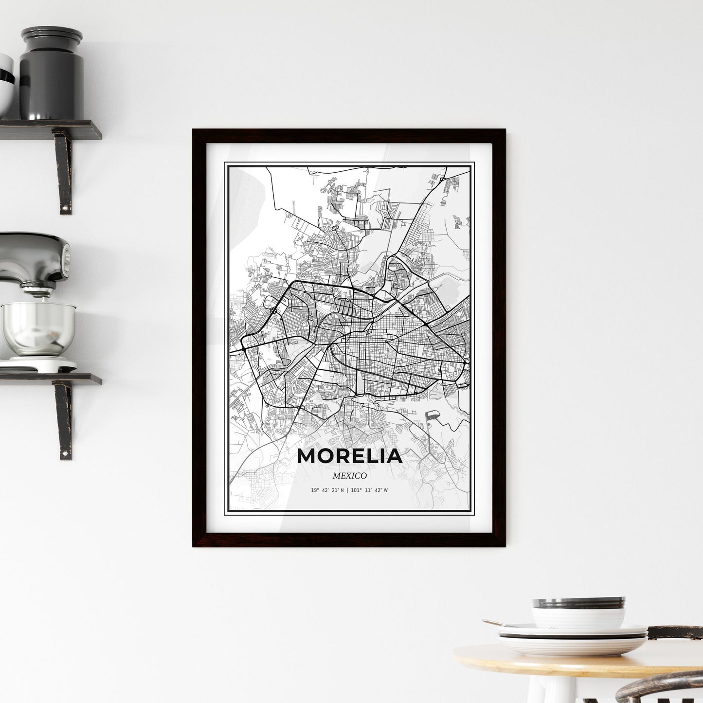 Morelia Mexico - Minimal City Map