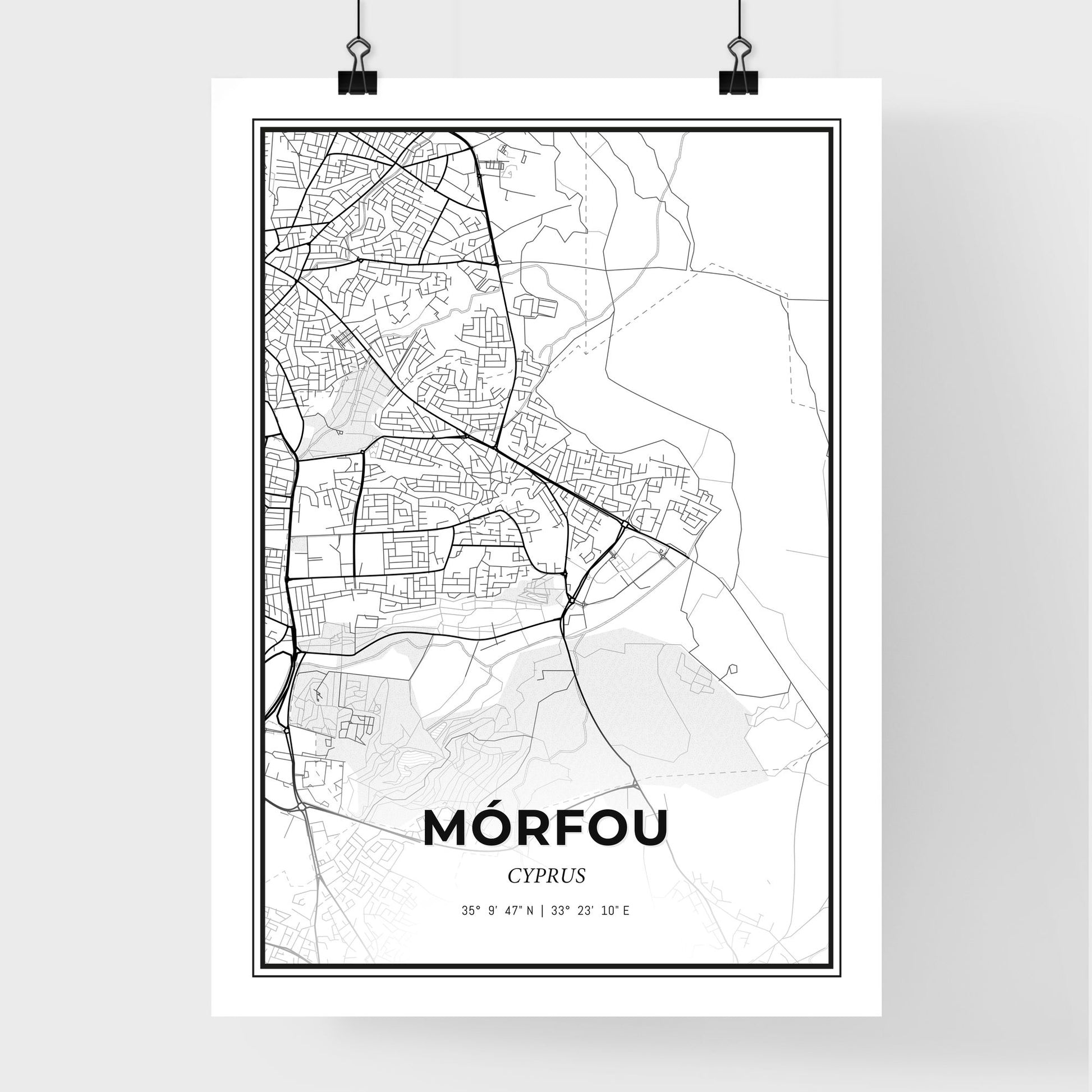 Mórfou   Cyprus - Premium City Map Poster