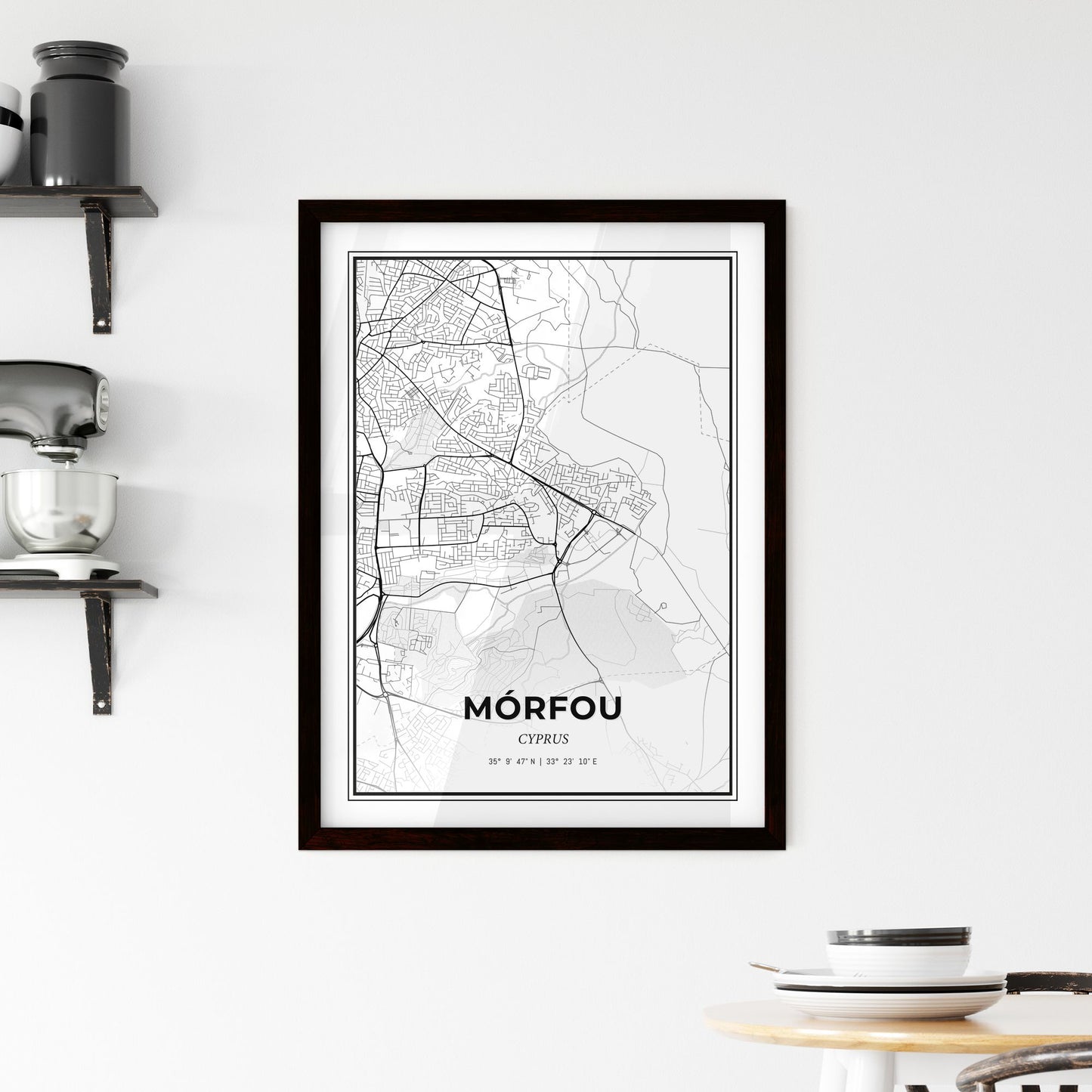 Mórfou   Cyprus - Minimal City Map