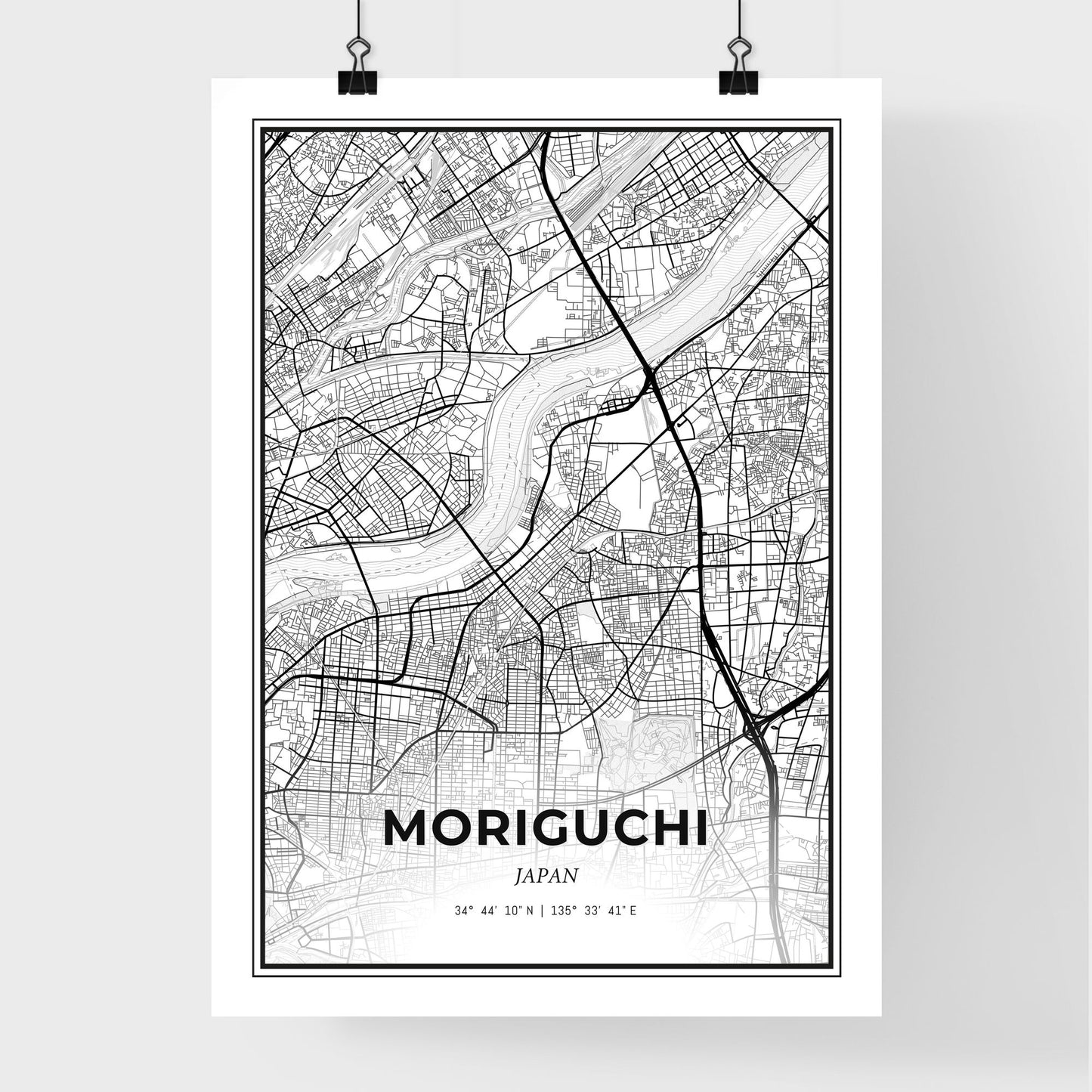 Moriguchi Japan - Premium City Map Poster