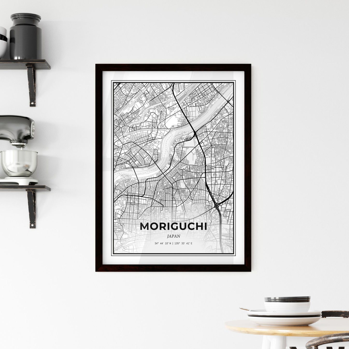 Moriguchi Japan - Minimal City Map