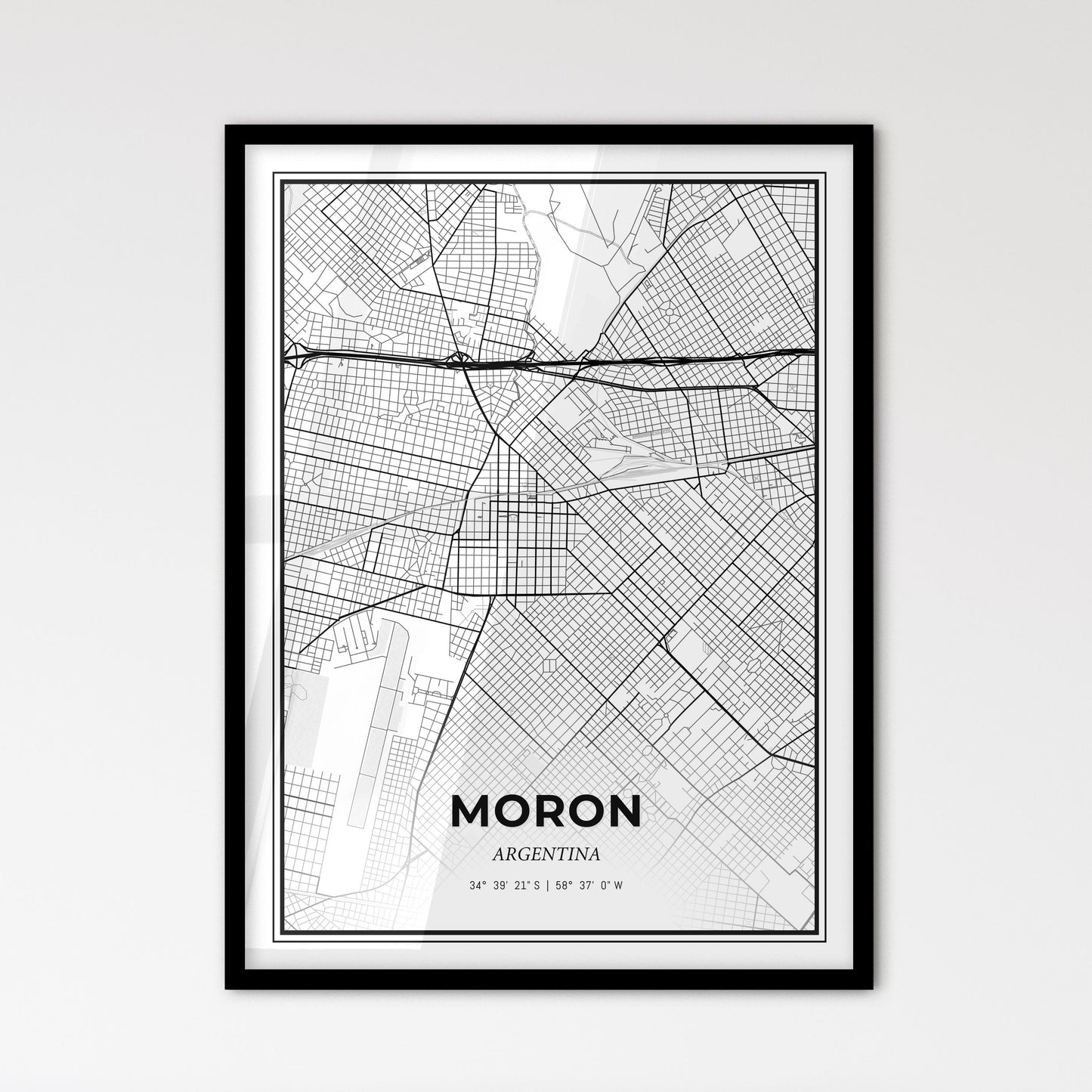 Moron Argentina - Scandinavian Style City Map for Modern Home Decor