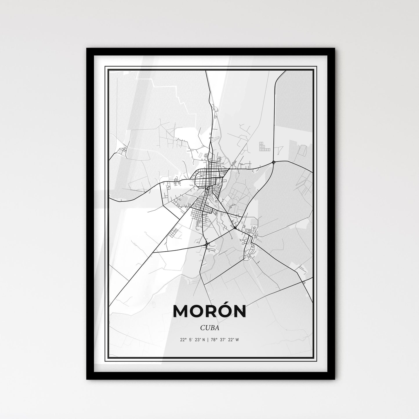 Morón Cuba - Scandinavian Style City Map for Modern Home Decor