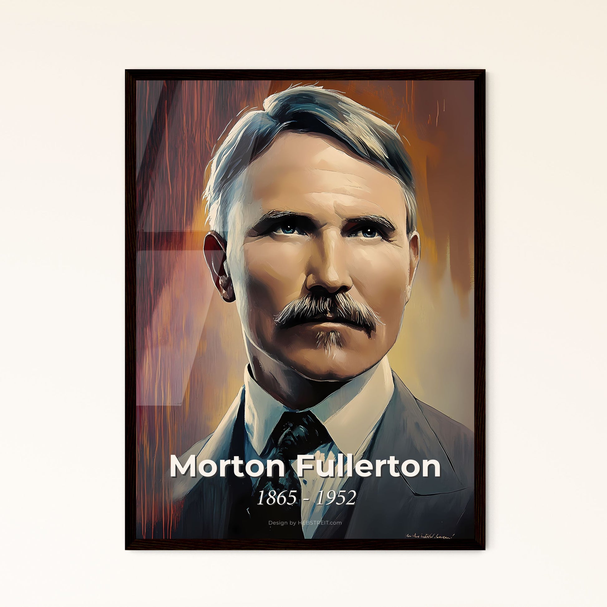 Portrait of Morton Fullerton, 1865 - 1952. Impressionistic painting of a man with a mustache.