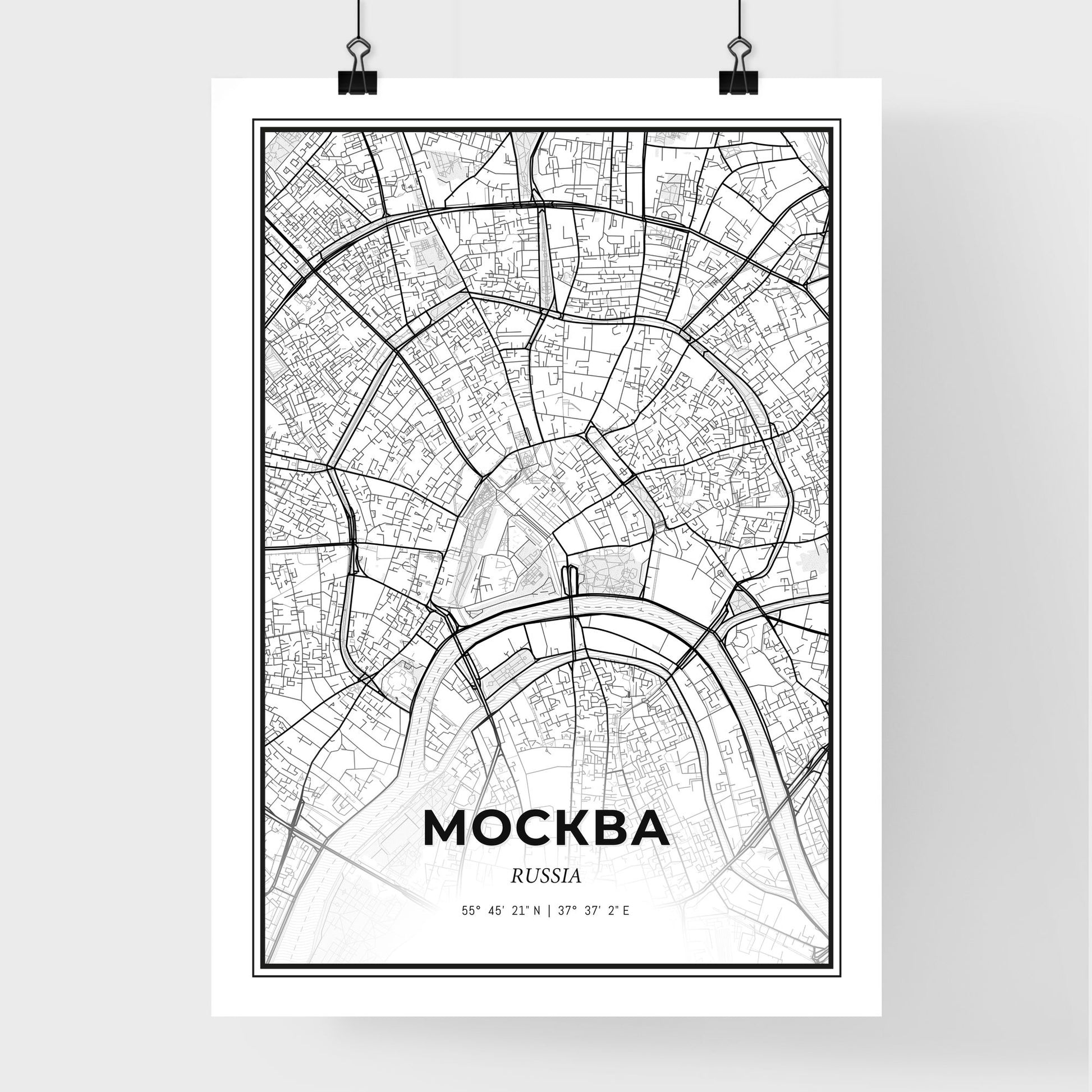 Moscow Russia - Premium City Map Poster