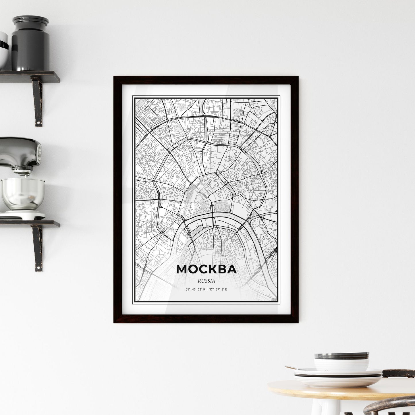 Moscow Russia - Minimal City Map