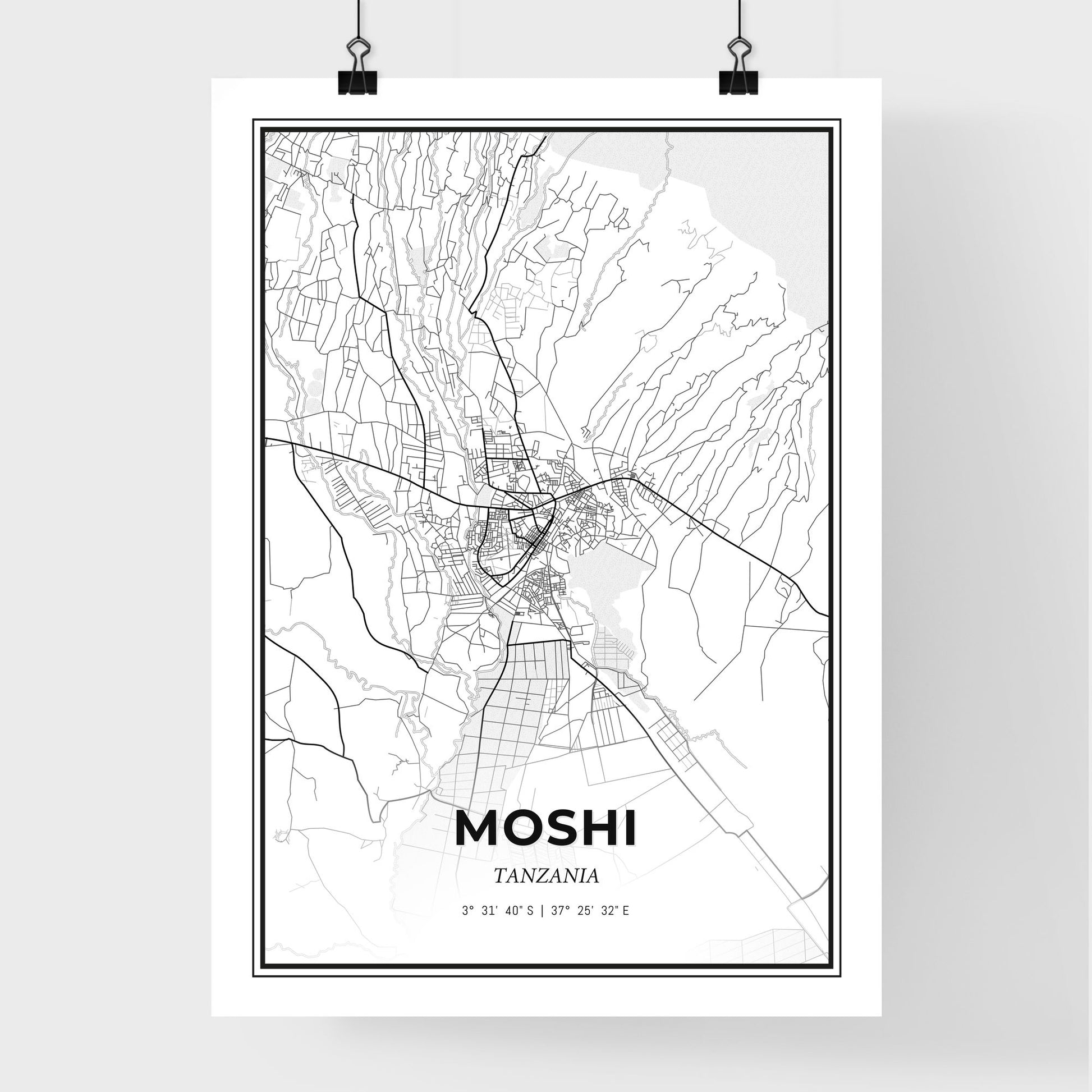 Moshi Tanzania - Premium City Map Poster