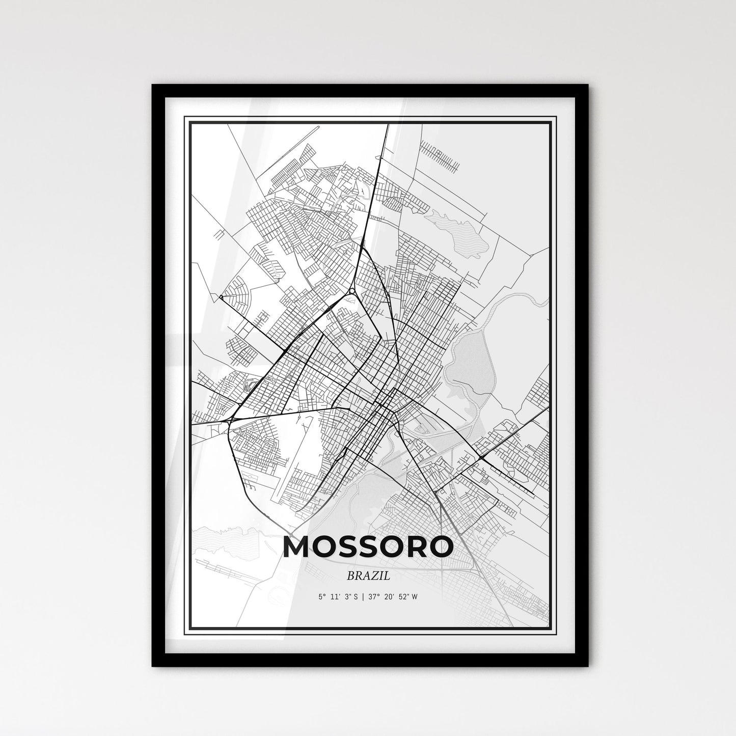 Mossoro Brazil - Scandinavian Style City Map for Modern Home Decor