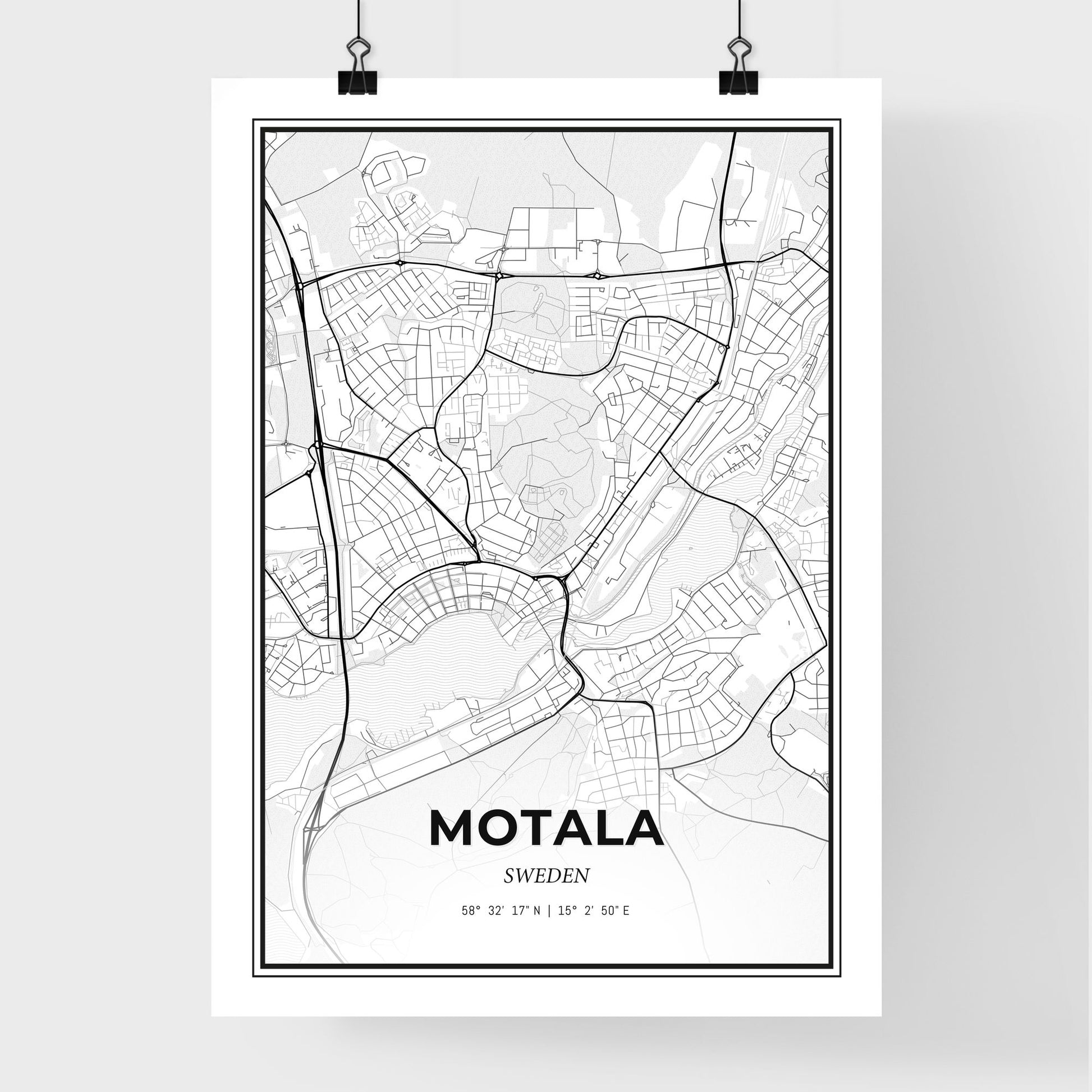 Motala Sweden - Premium City Map Poster