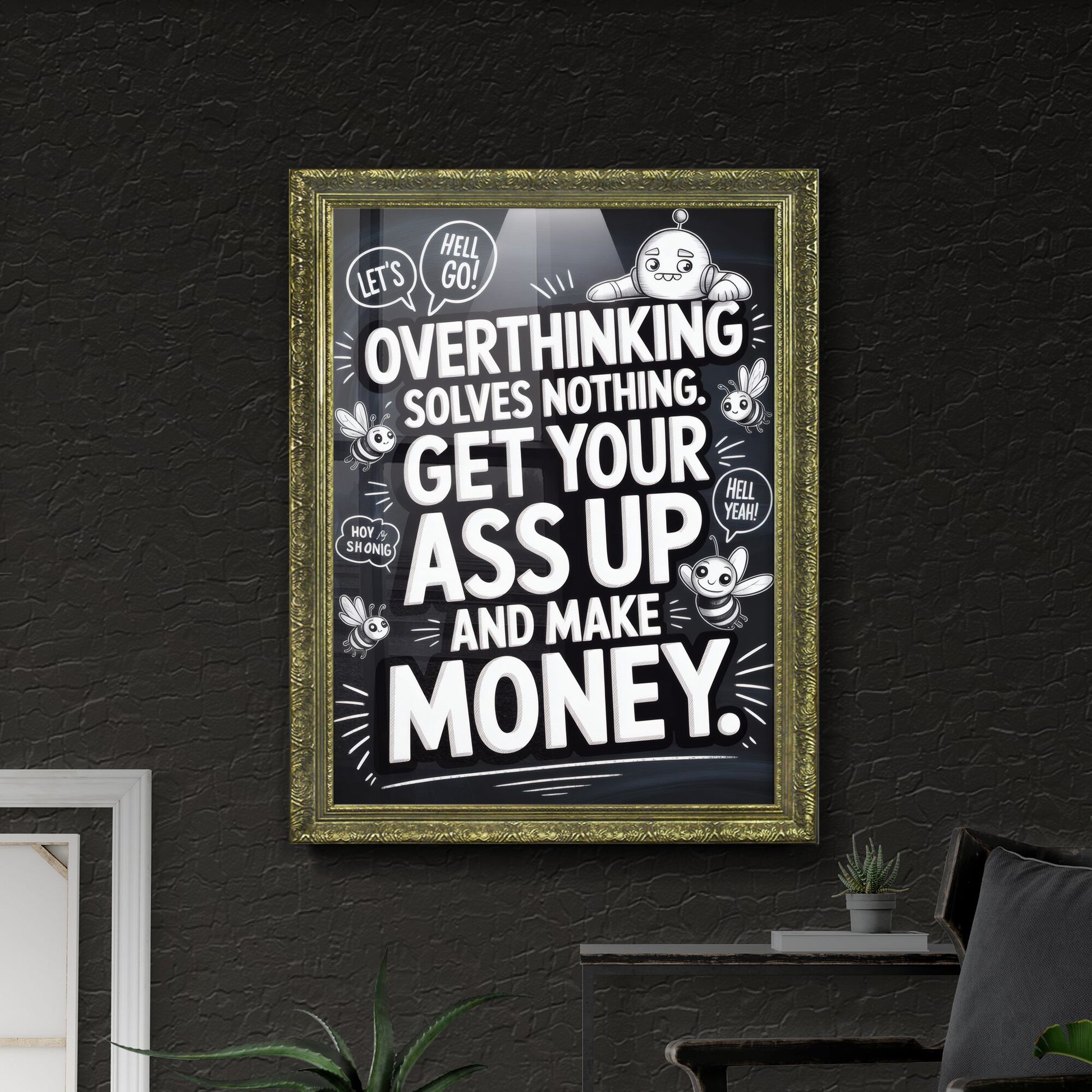 Motivational Quote: Overcoming Overthinking and Taking Action to Achieve Success and Financial Freedom.