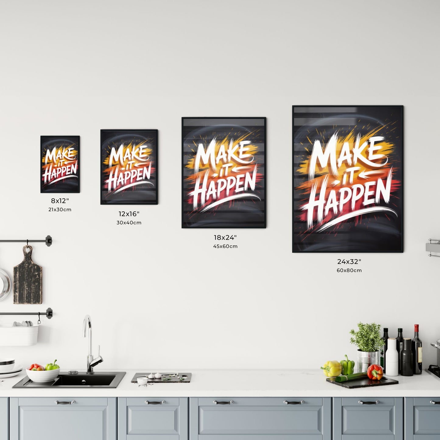 Motivational Quote: Make It Happen, Inspiring Wall Art Design for Home or Office Decor Chart