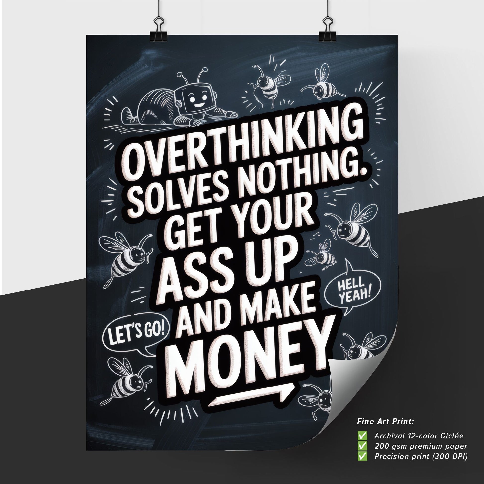 Motivational Quote on Overcoming Overthinking and Taking Action for Financial Success