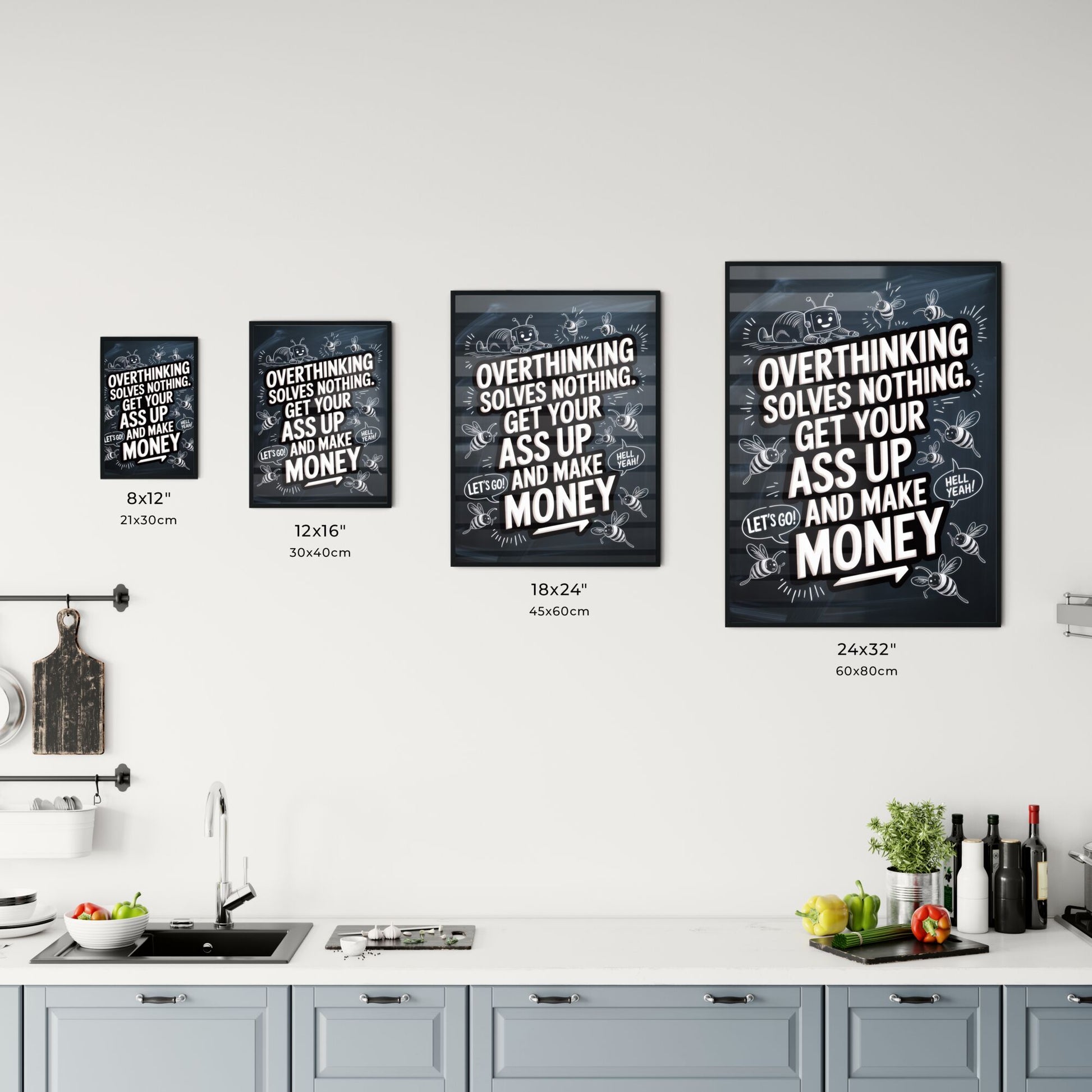 Motivational Quote on Overcoming Overthinking and Taking Action for Financial Success Chart