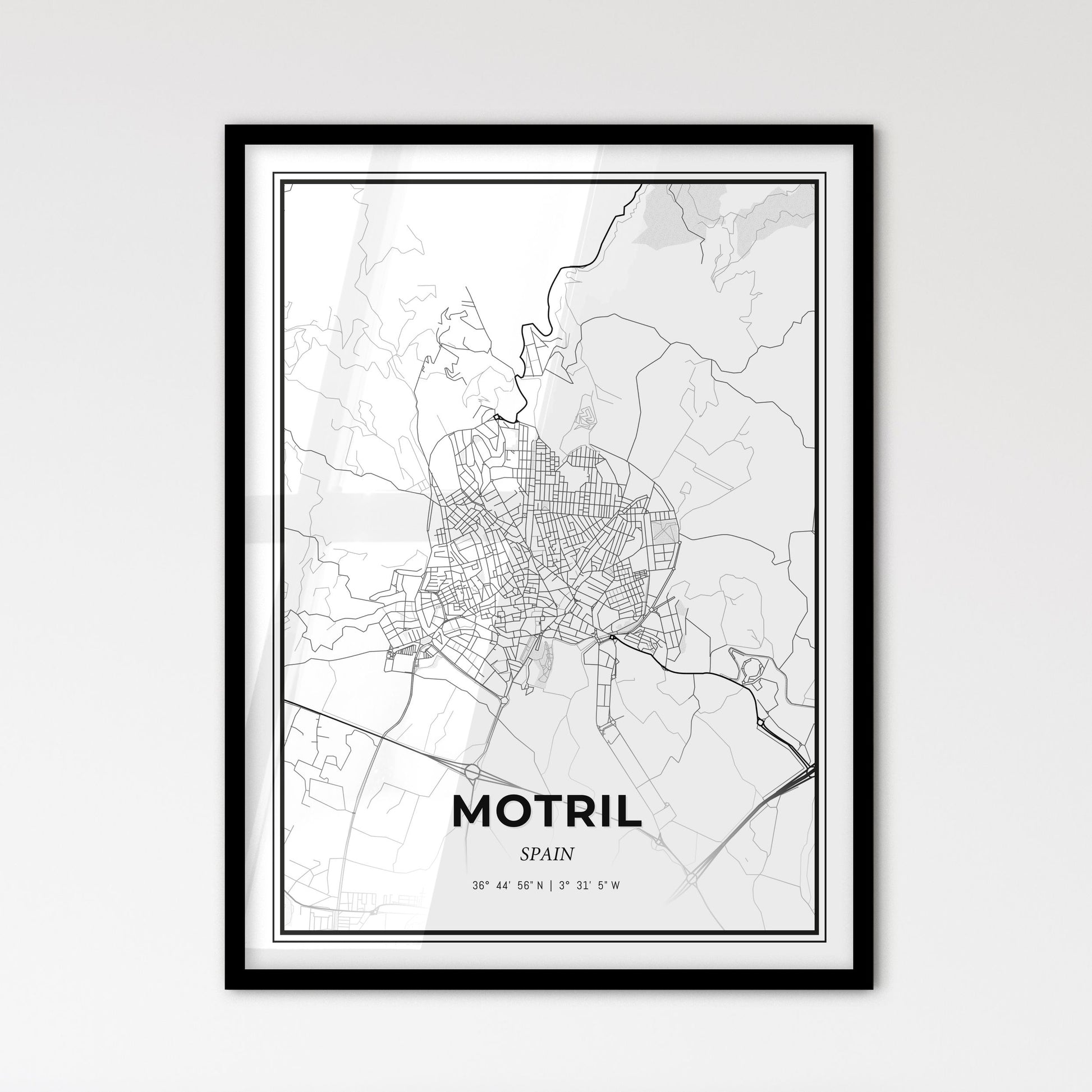 Motril Spain - Scandinavian Style City Map for Modern Home Decor