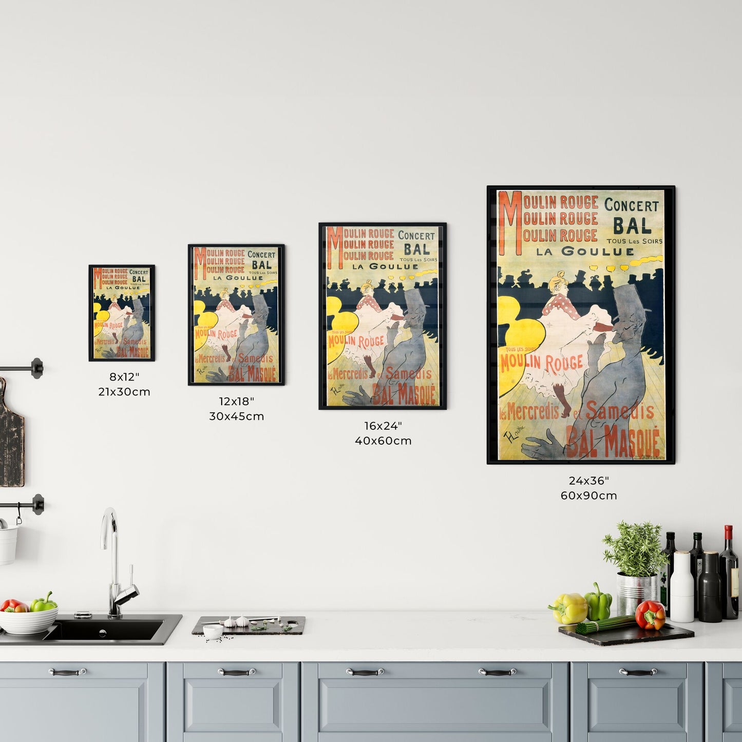 Moulin Rouge: La Goulue – Henri de Toulouse-Lautrec Size Chart