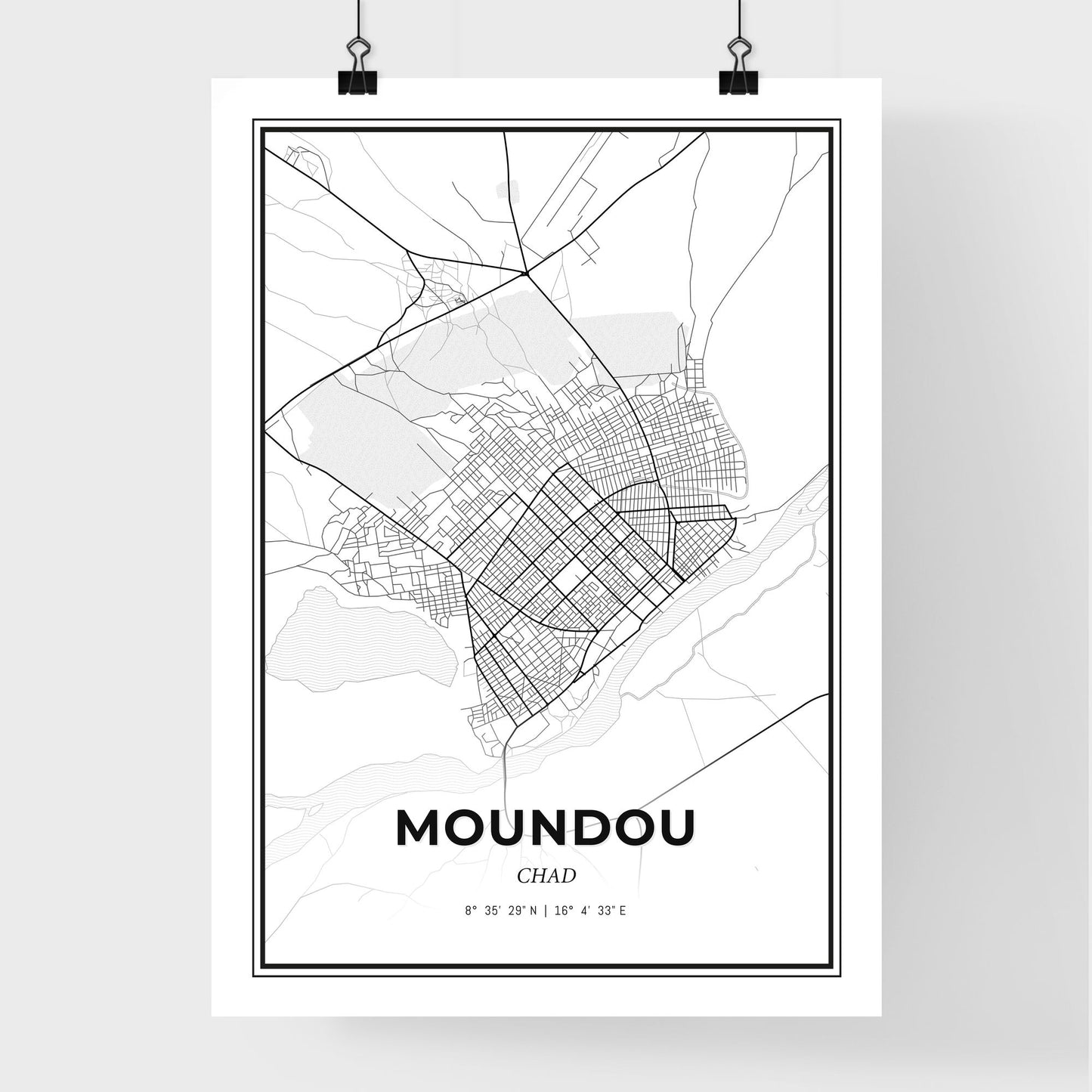 Moundou Chad - Premium City Map Poster