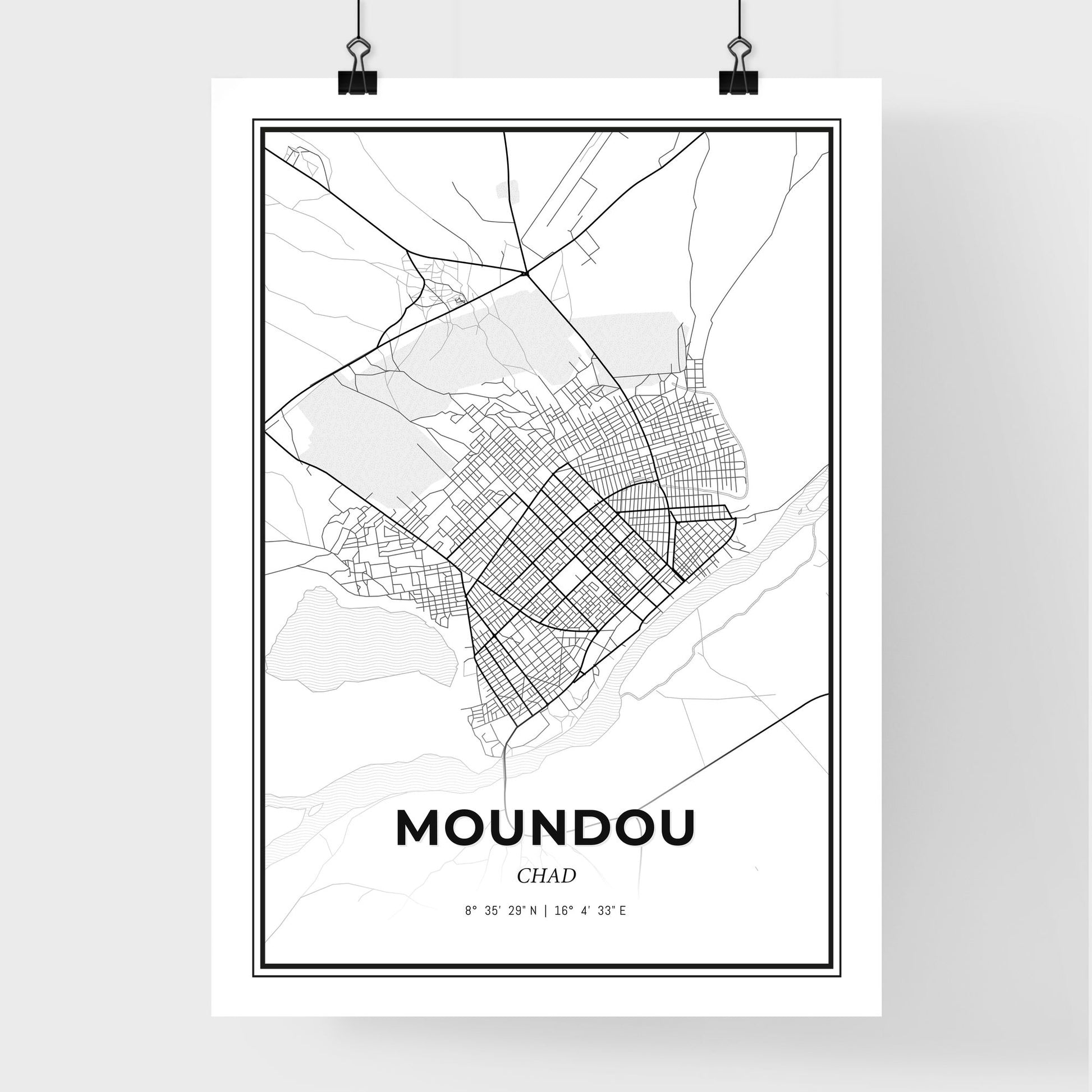 Moundou Chad - Premium City Map Poster