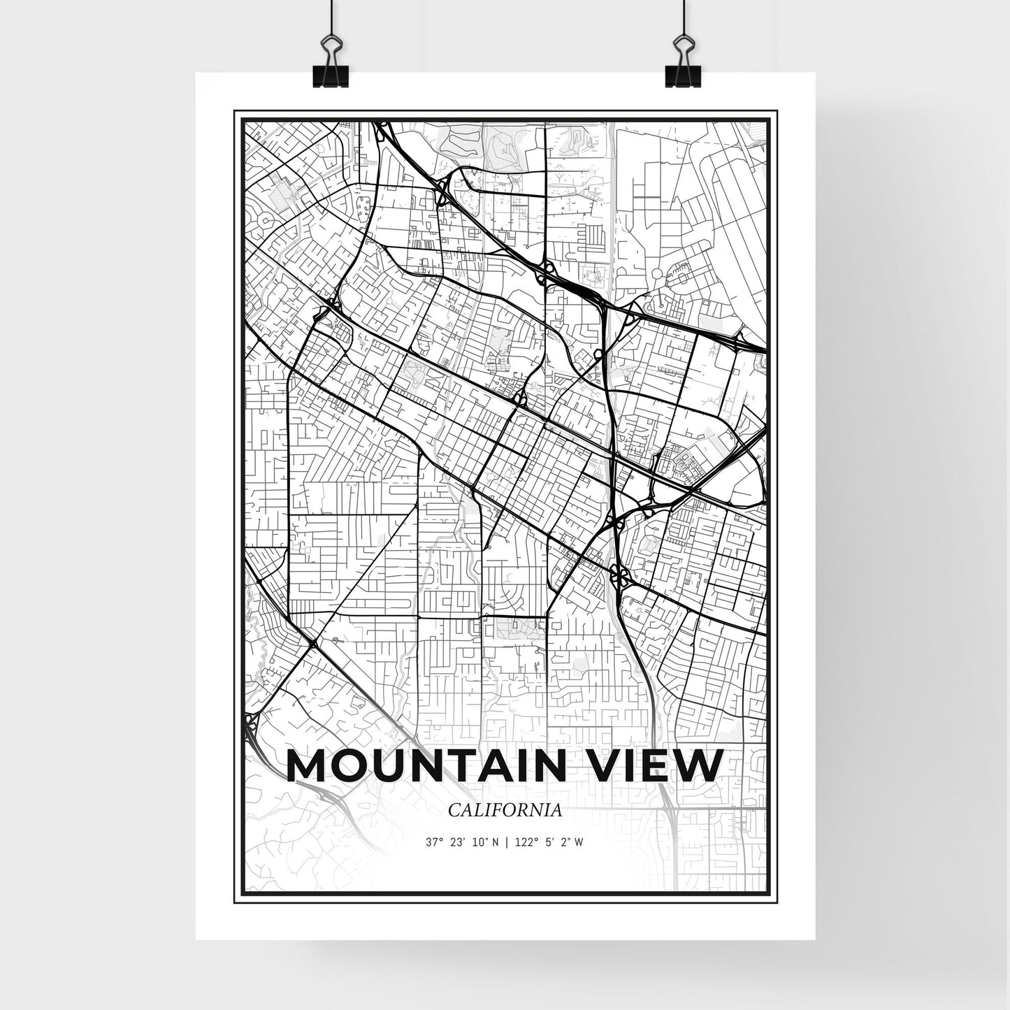 Mountain View California - Premium City Map Poster