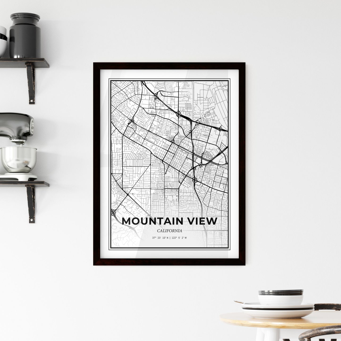 Mountain View California - Minimal City Map