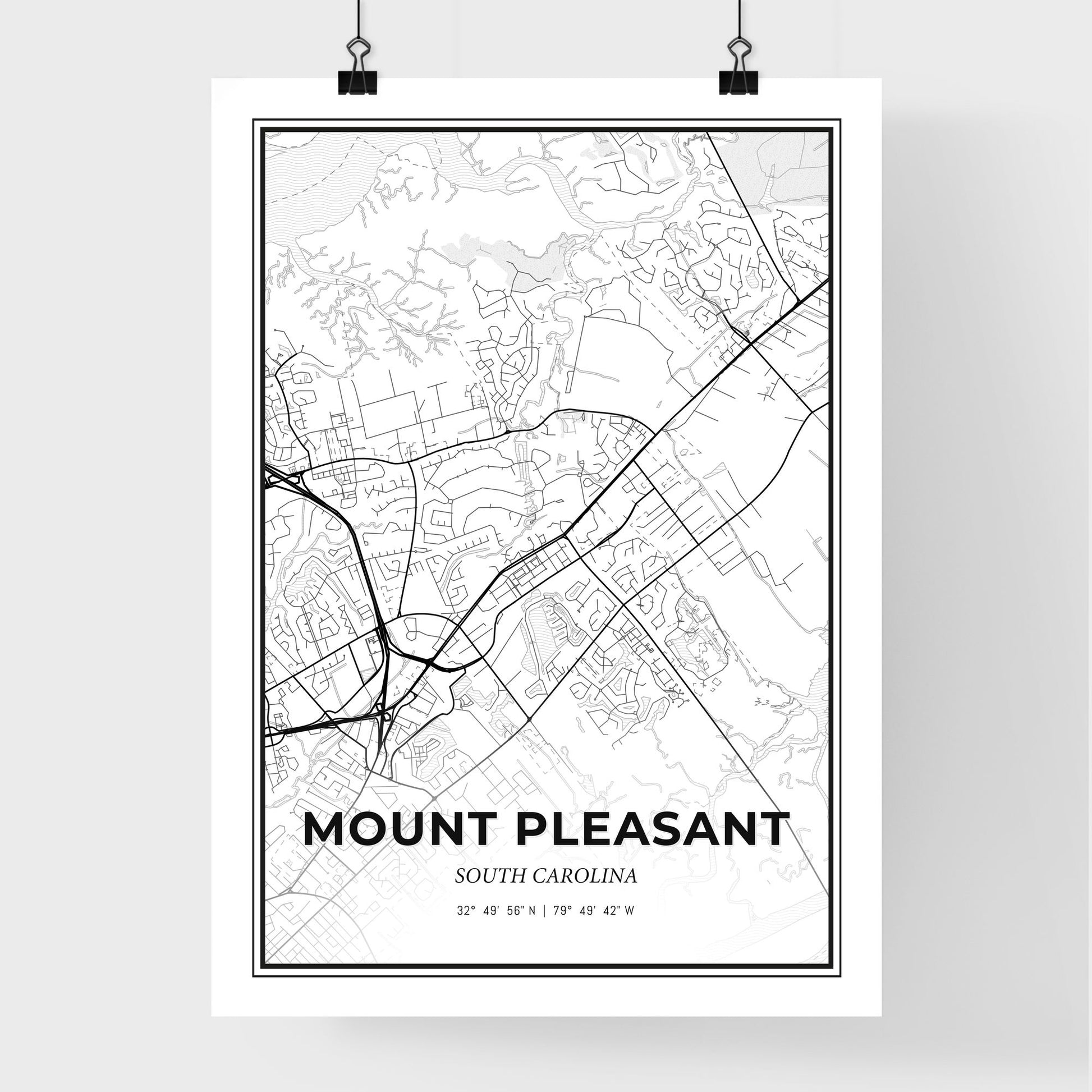 Mount Pleasant South Carolina - Premium City Map Poster