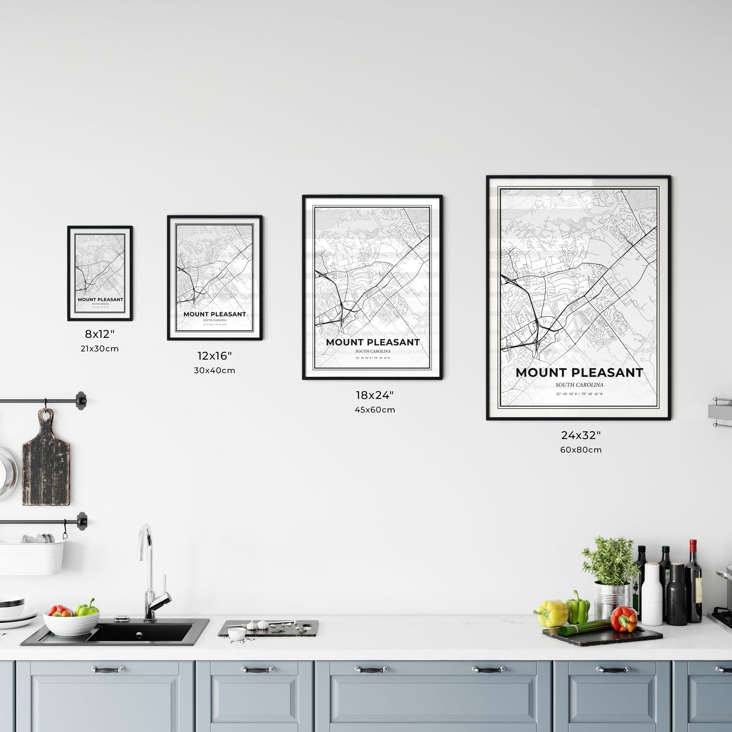 Mount Pleasant South Carolina - Customizable Modern City Map