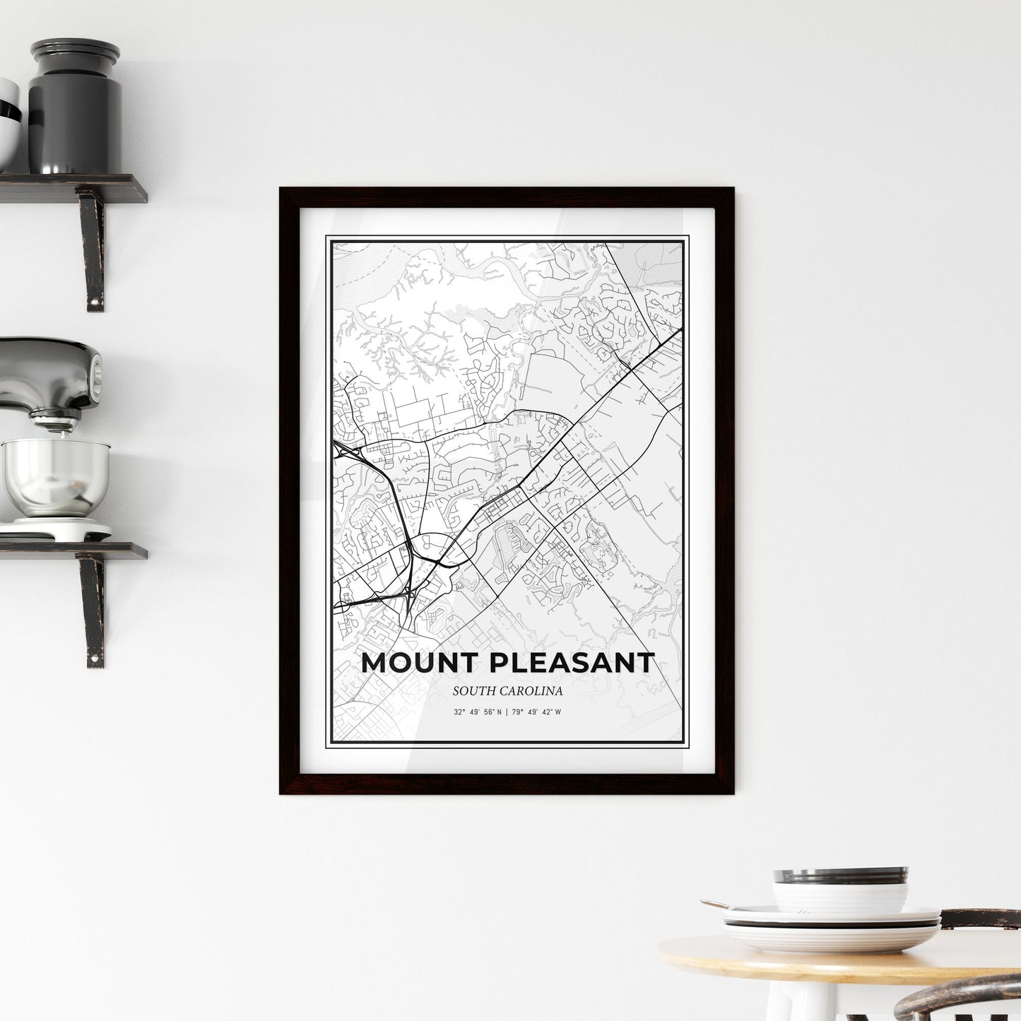 Mount Pleasant South Carolina - Minimal City Map