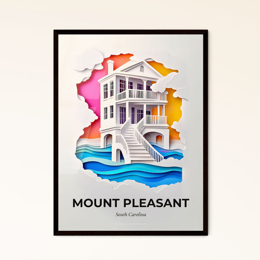 Vivid Mount Pleasant, South Carolina - a paper cut of a house on a beach