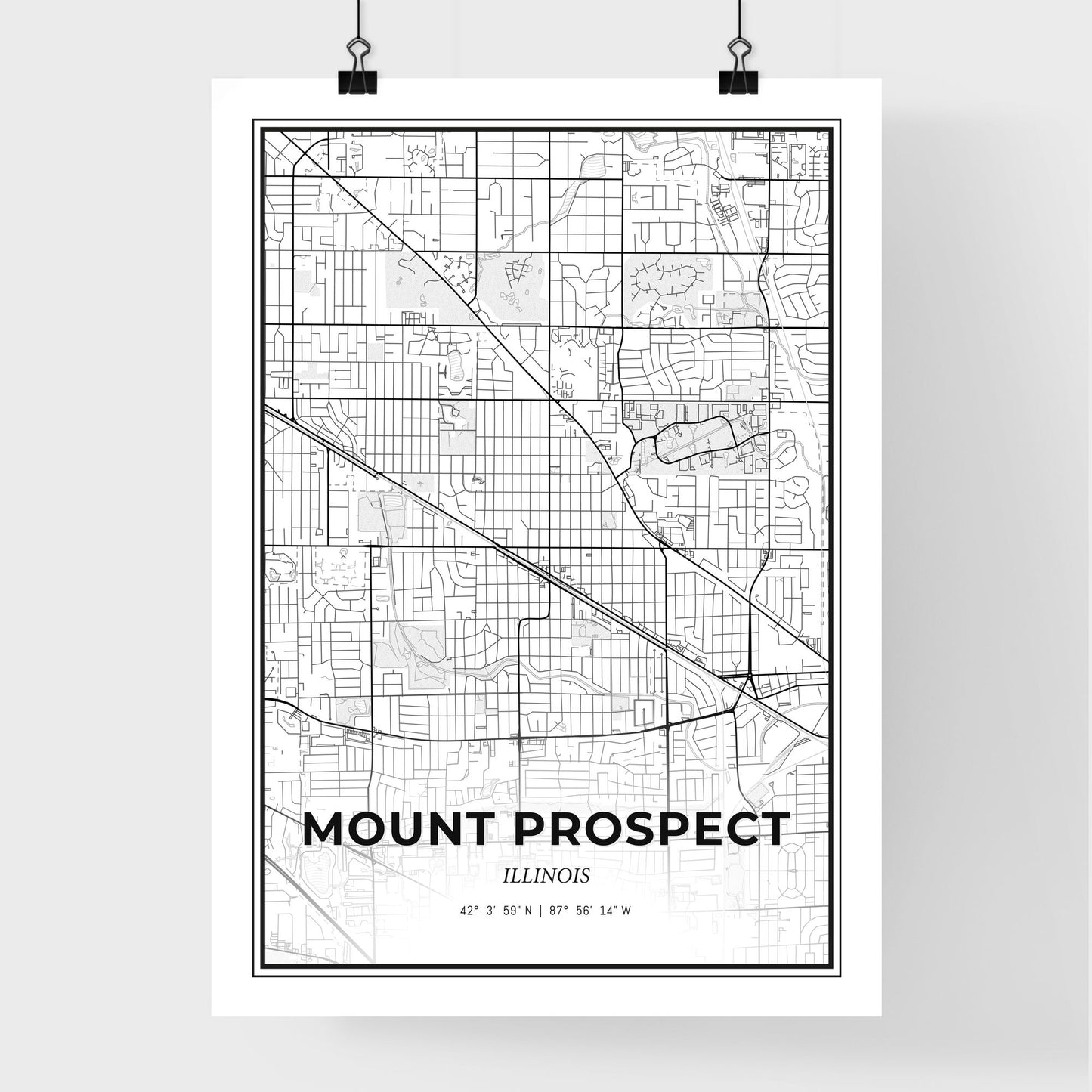 Mount Prospect Illinois - Premium City Map Poster