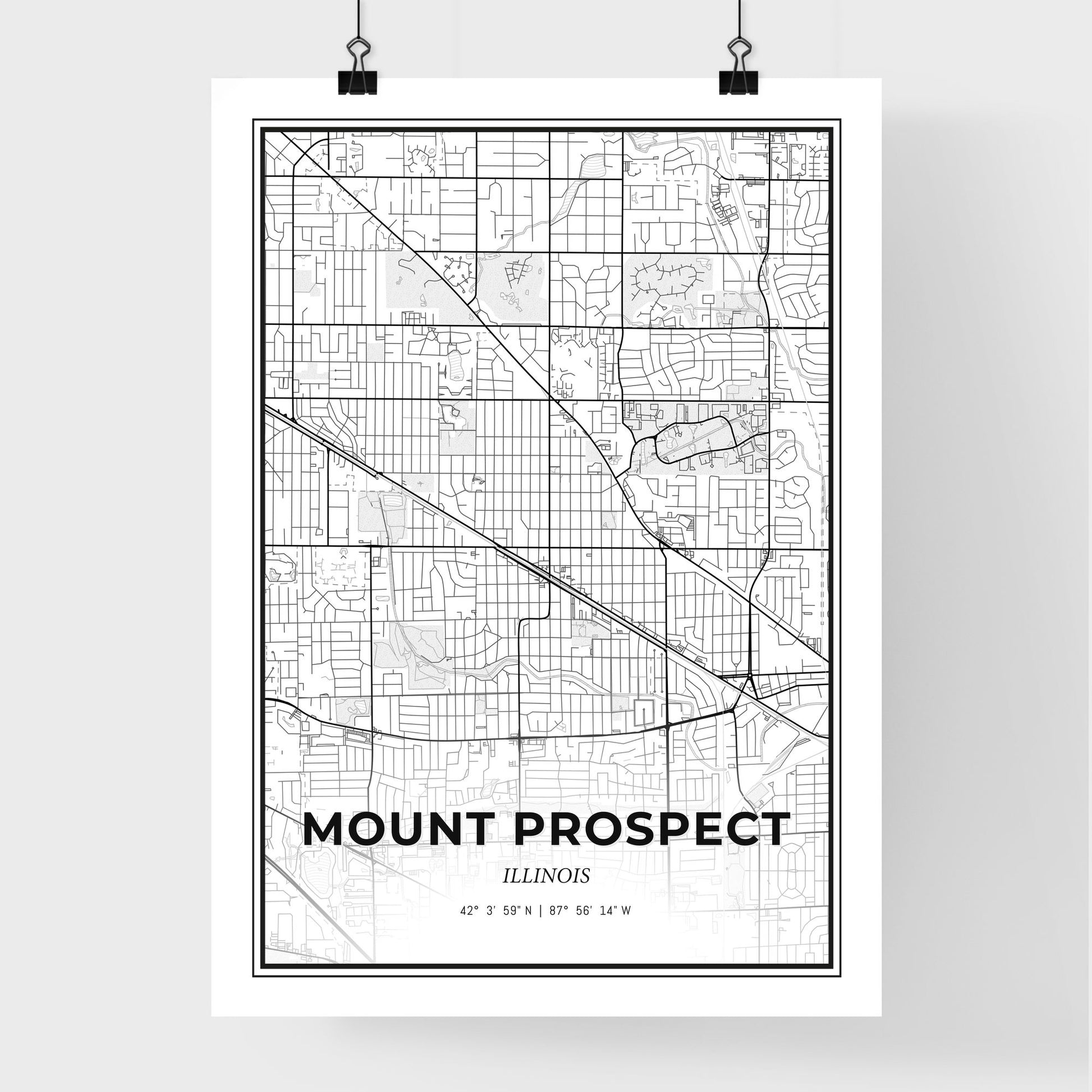 Mount Prospect Illinois - Premium City Map Poster