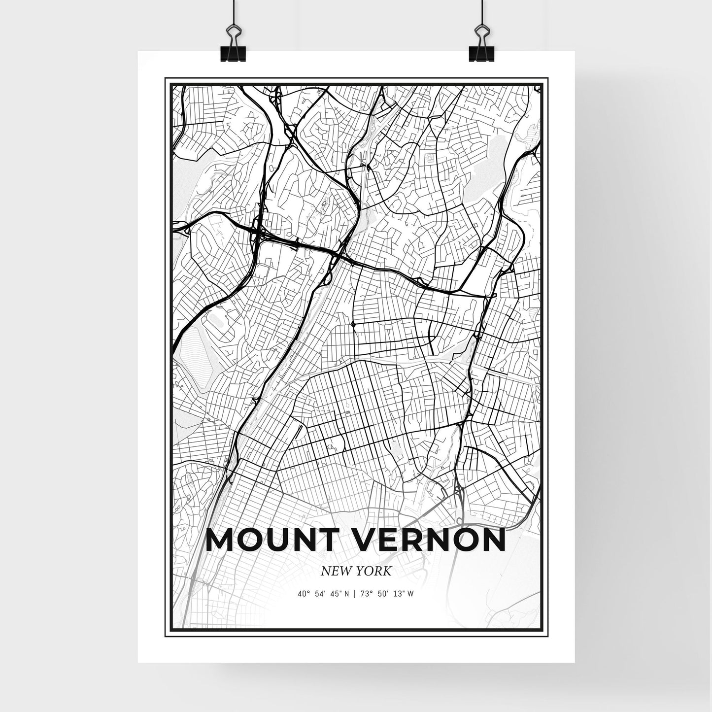 Mount Vernon New York - Premium City Map Poster