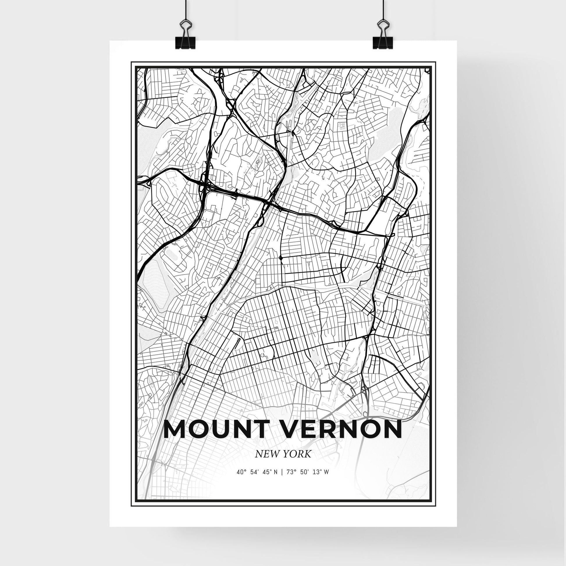 Mount Vernon New York - Premium City Map Poster