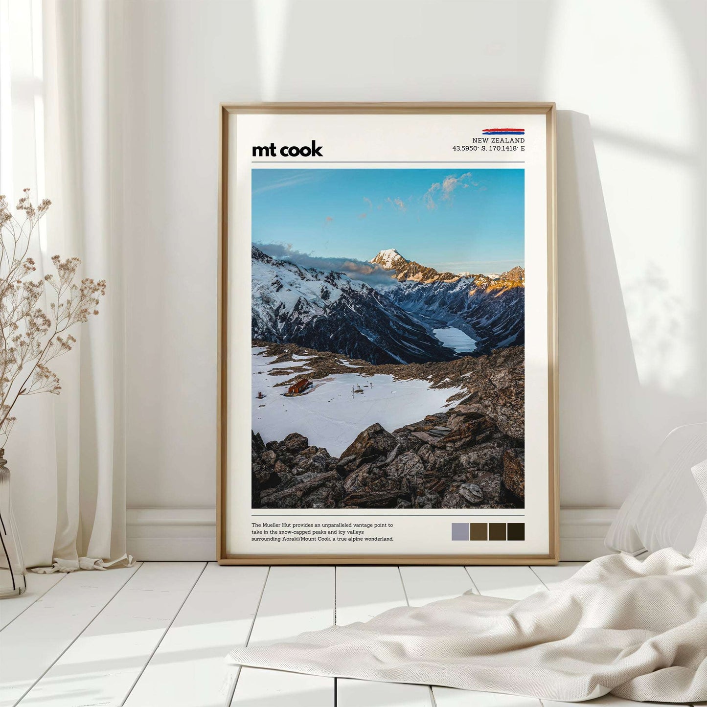 Mt Cook Wall Art Print – Aoraki / Mueller Hut, New Zealand