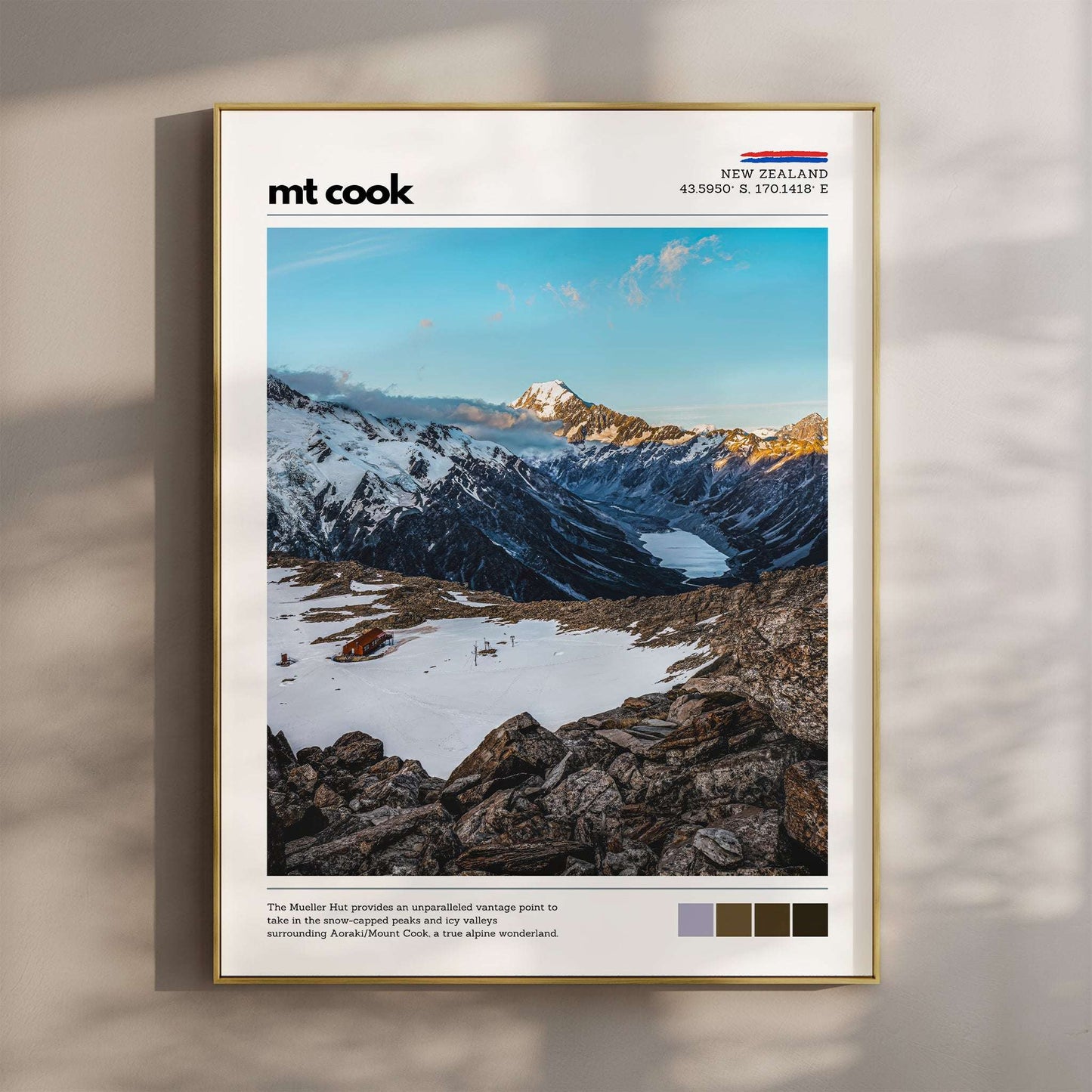Mt Cook Wall Art Print – Aoraki / Mueller Hut, New Zealand