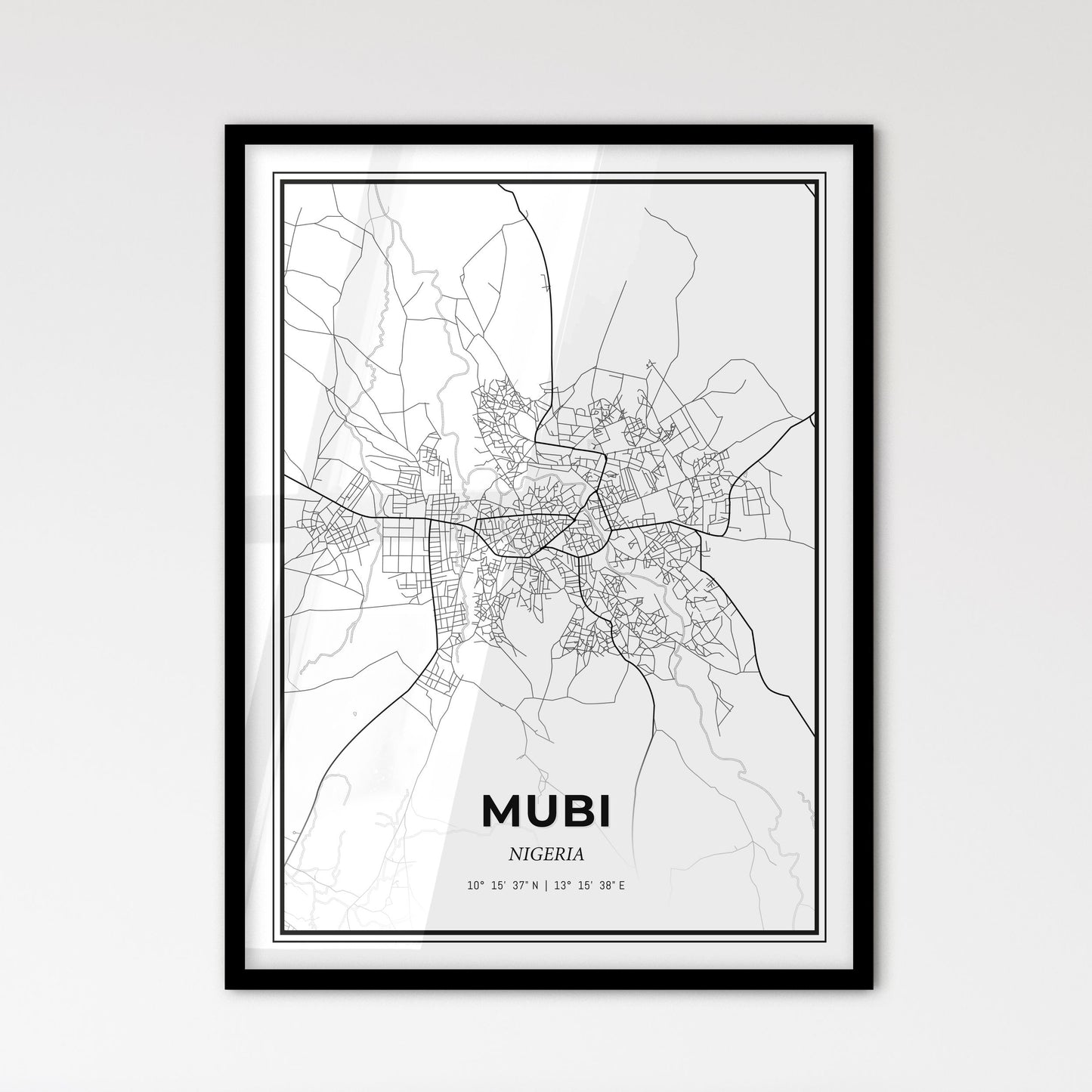 Mubi Nigeria - Scandinavian Style City Map for Modern Home Decor