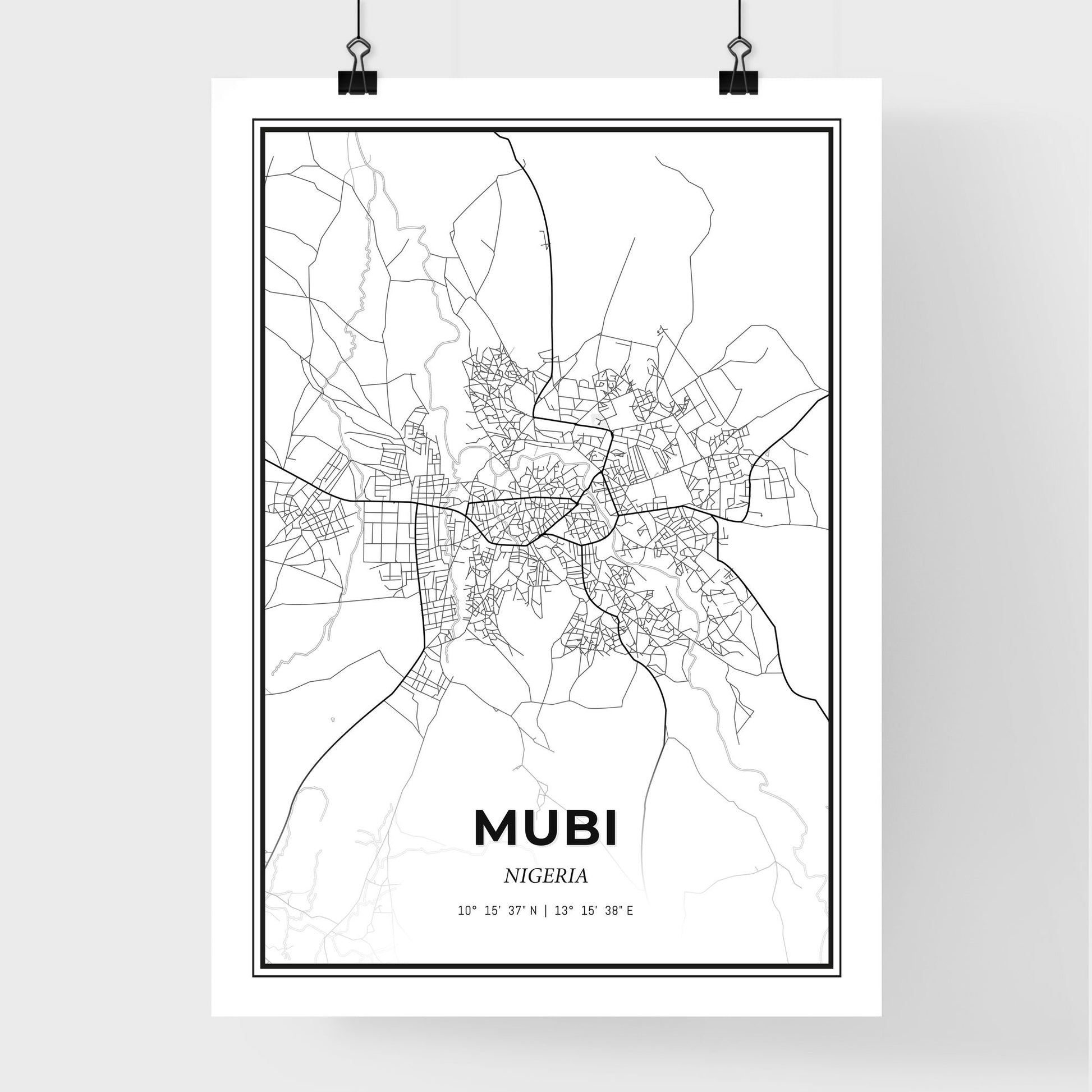 Mubi Nigeria - Premium City Map Poster