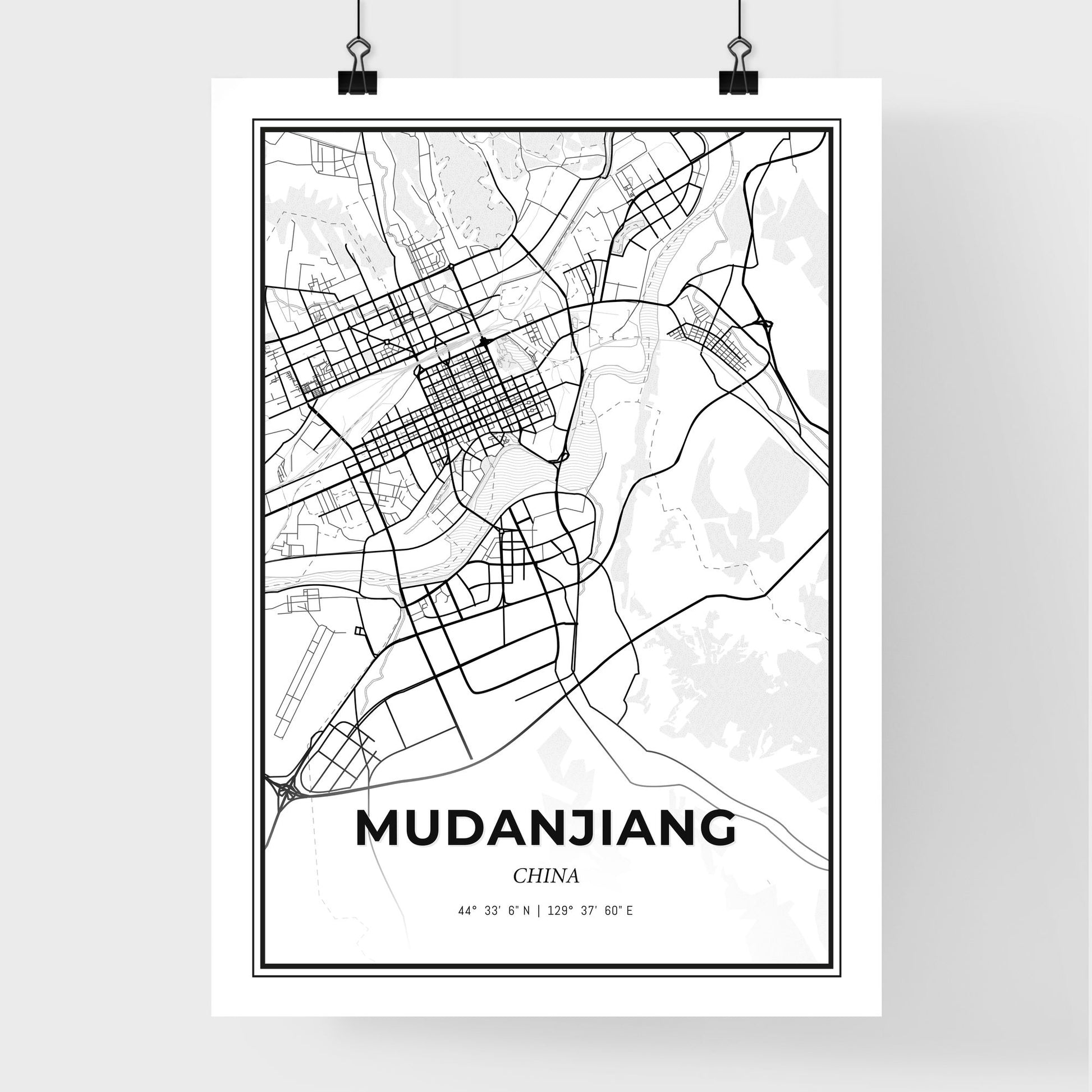 Mudanjiang China - Premium City Map Poster