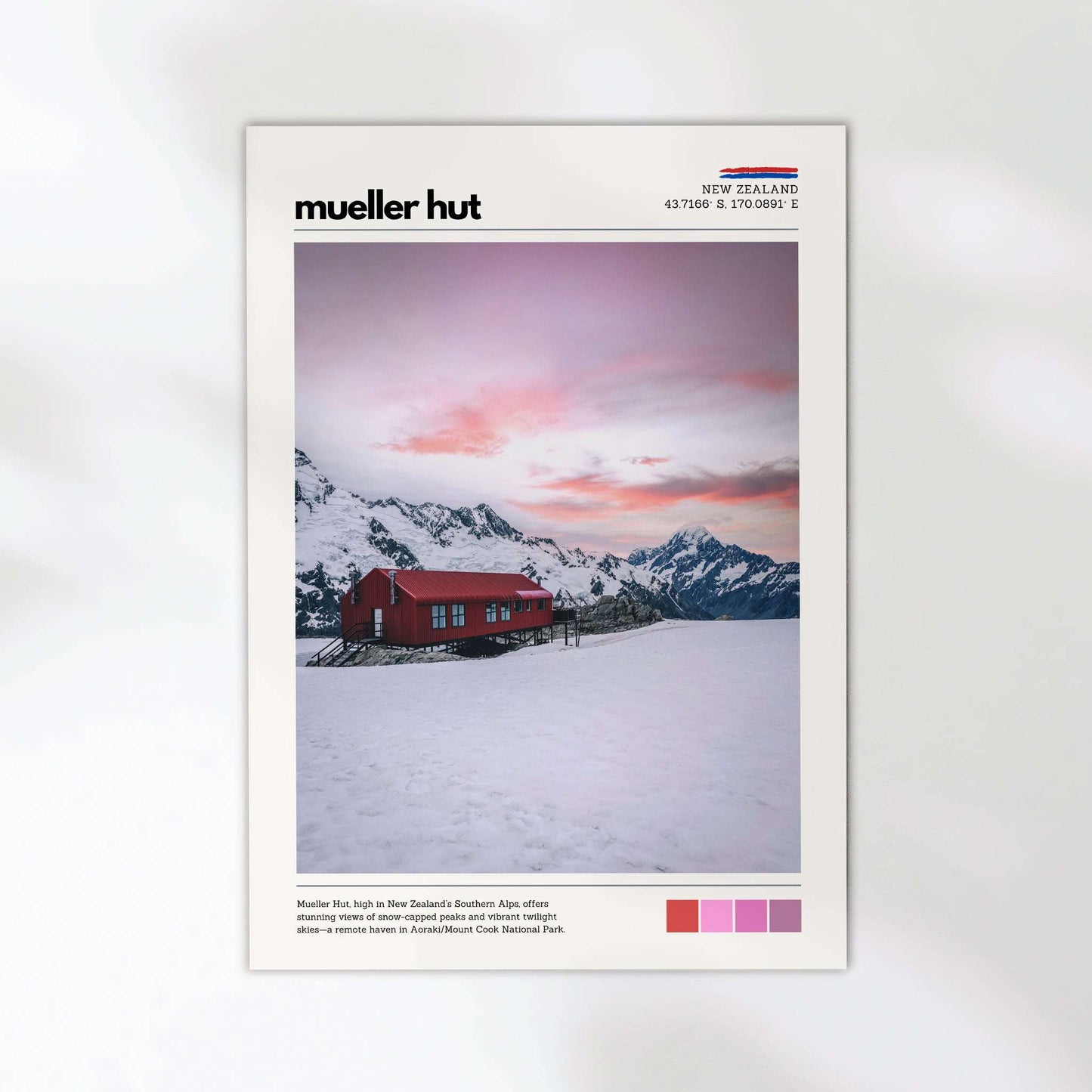 Mueller Hut Wall Art Print – Aoraki / Mount Cook