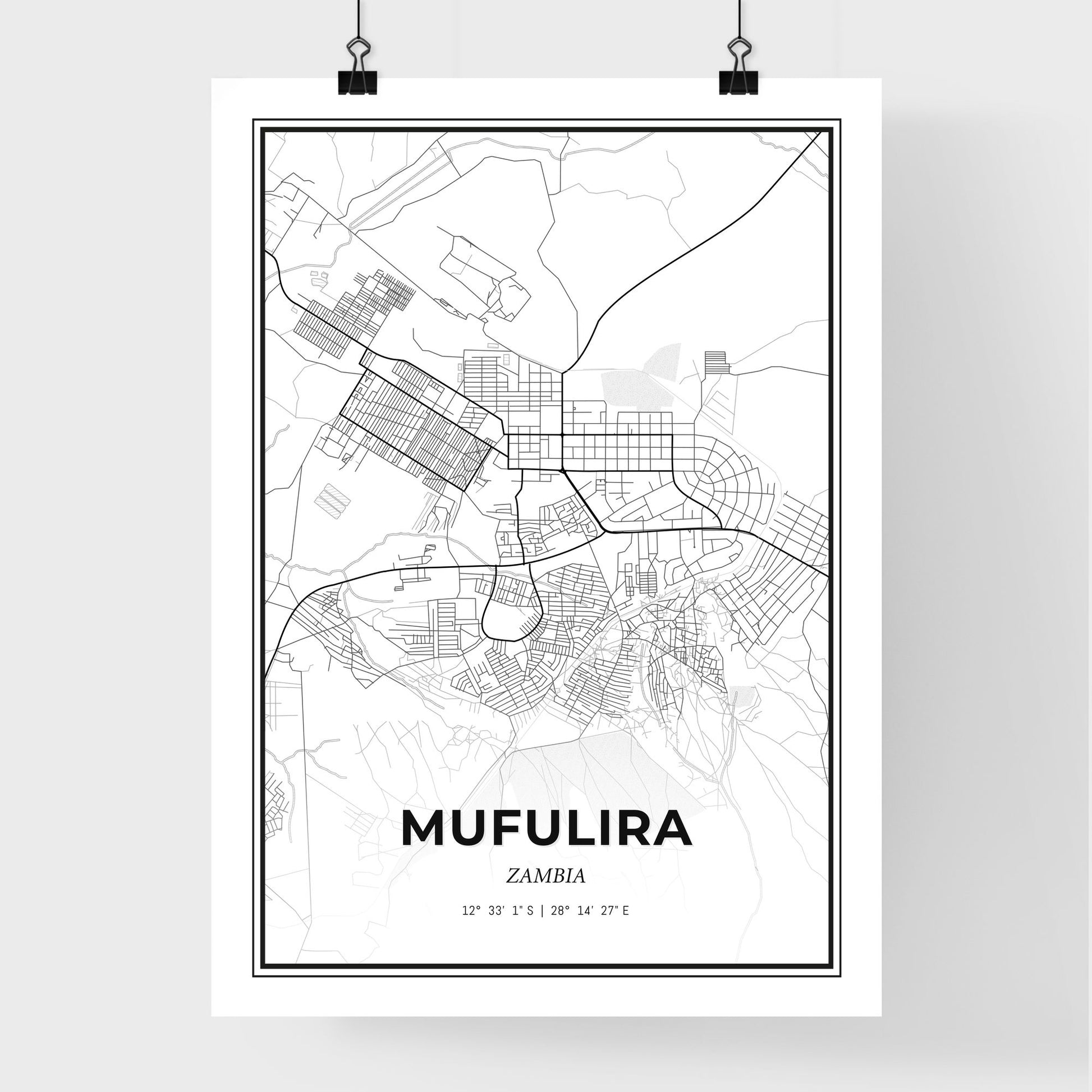 Mufulira Zambia - Premium City Map Poster